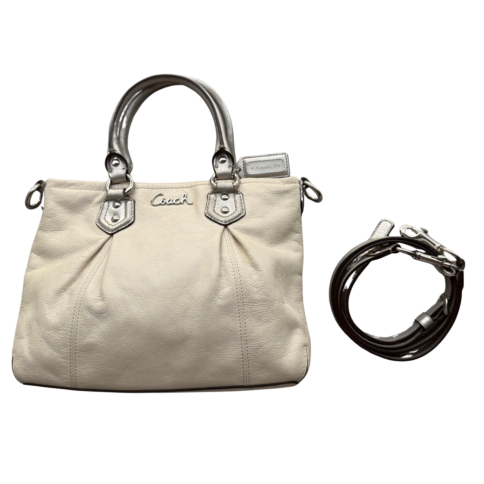 Coach Y2K Ashley Mini Tote Bag Cream/Silver