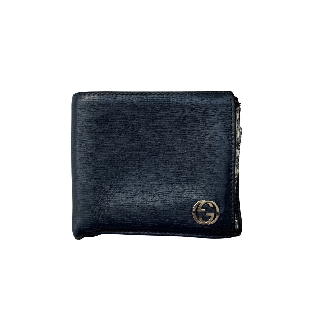 Gucci Monogram Bifold Wallet Dark Blue/White