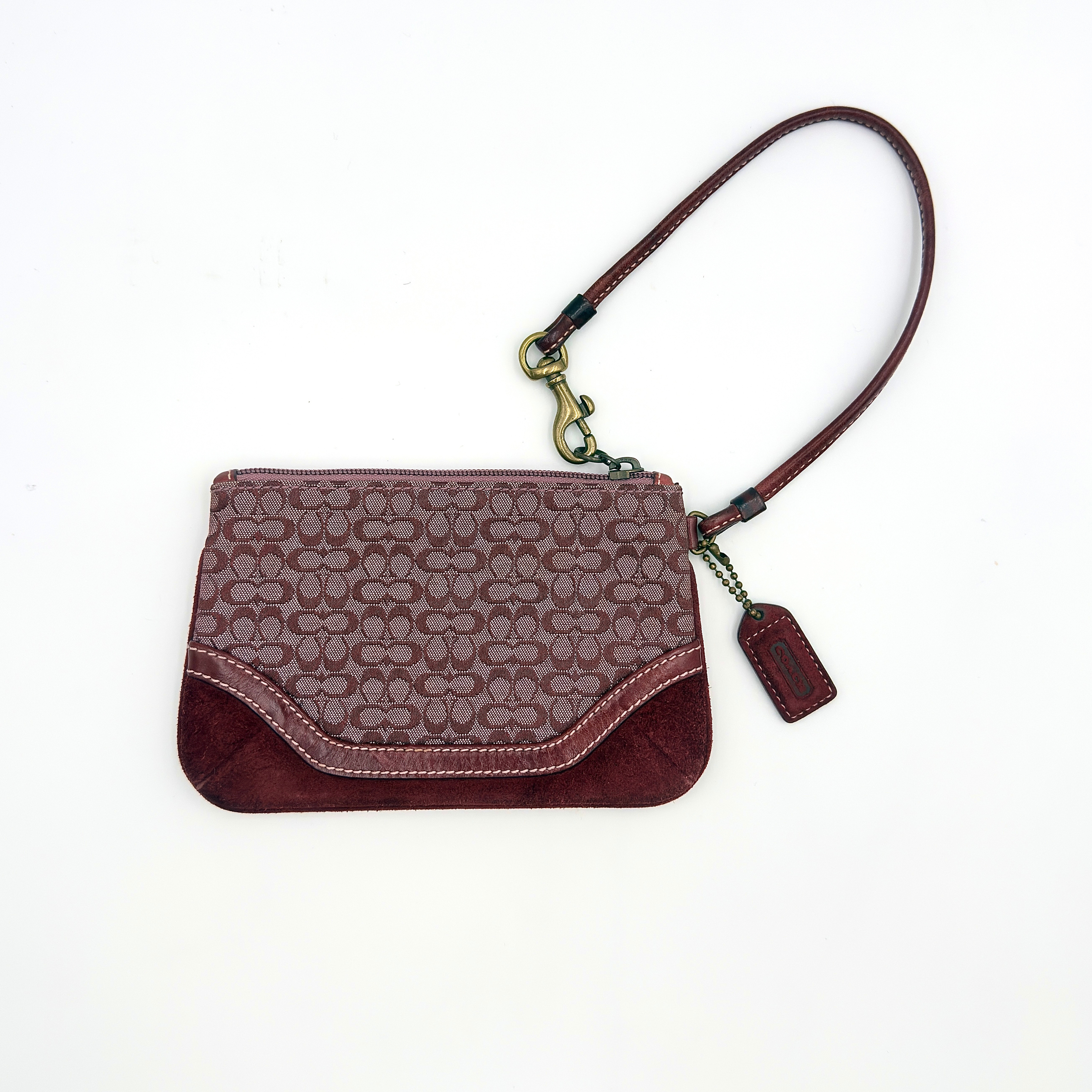 Coach Y2K Signature Canvas Wristlet Red/Burgundy