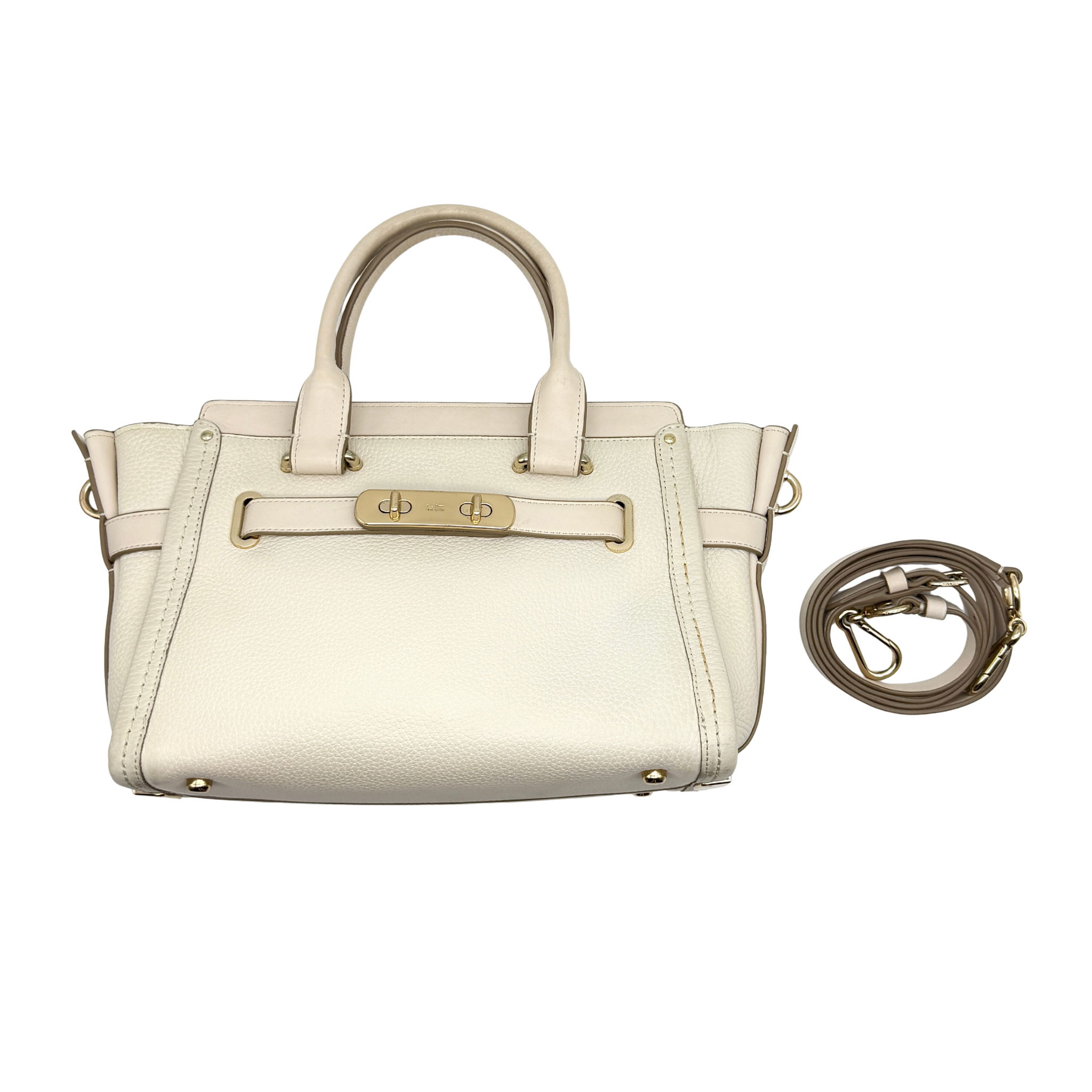 Coach 2Way Swagger Carryall Handbag White