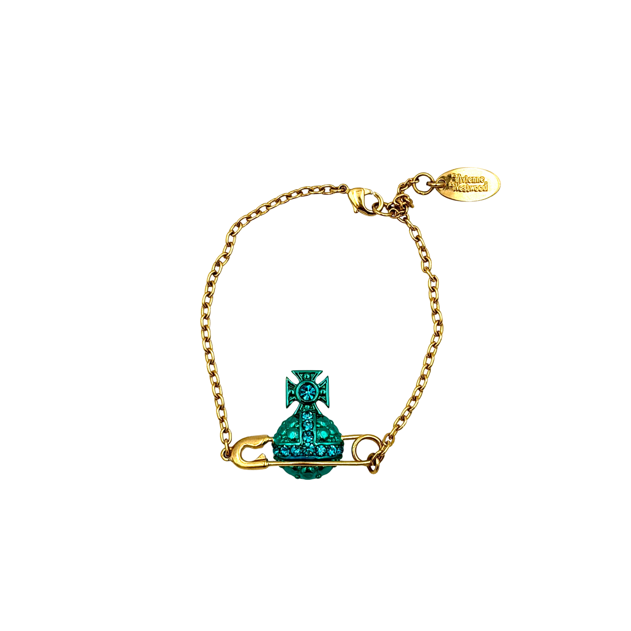 Vivienne Westwood Reina Orb Bracelet Turqoise/Gold