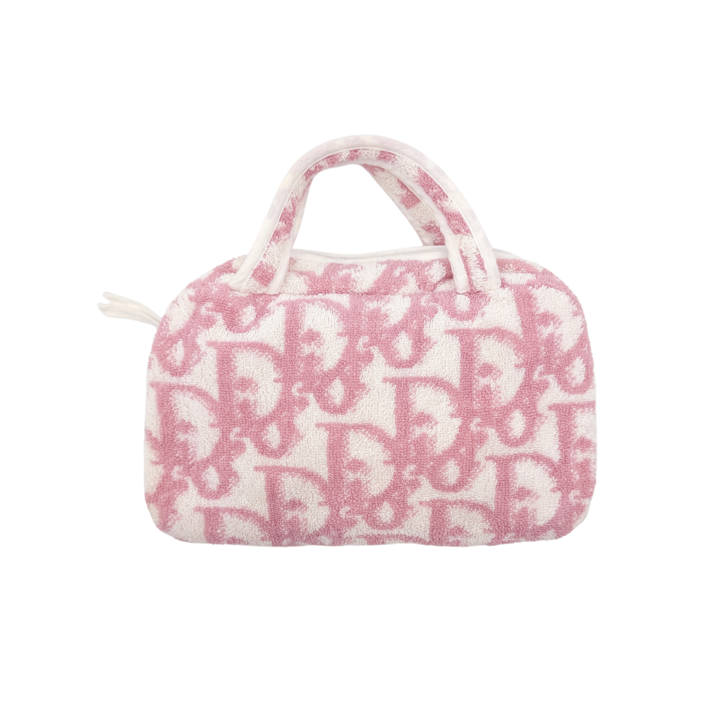 Christian Dior Trotter Terry Cloth Mini Bag Pink/White