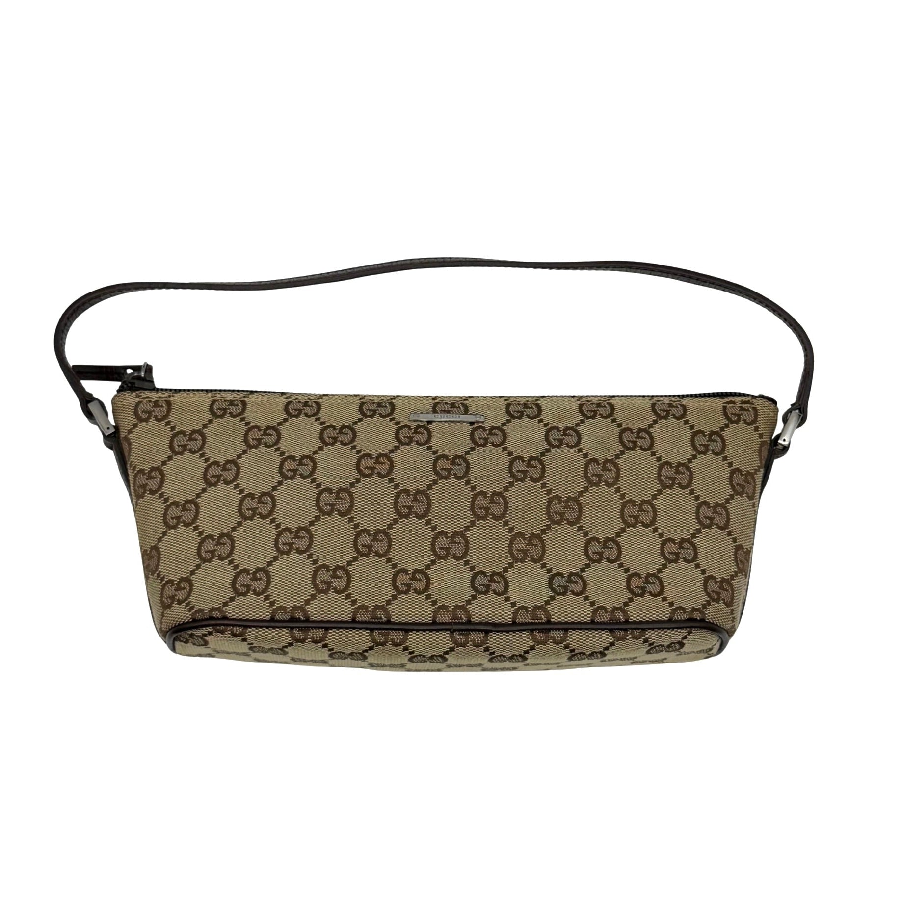 Gucci GG Monogram Pochette Boat Shoulder Bag Beige