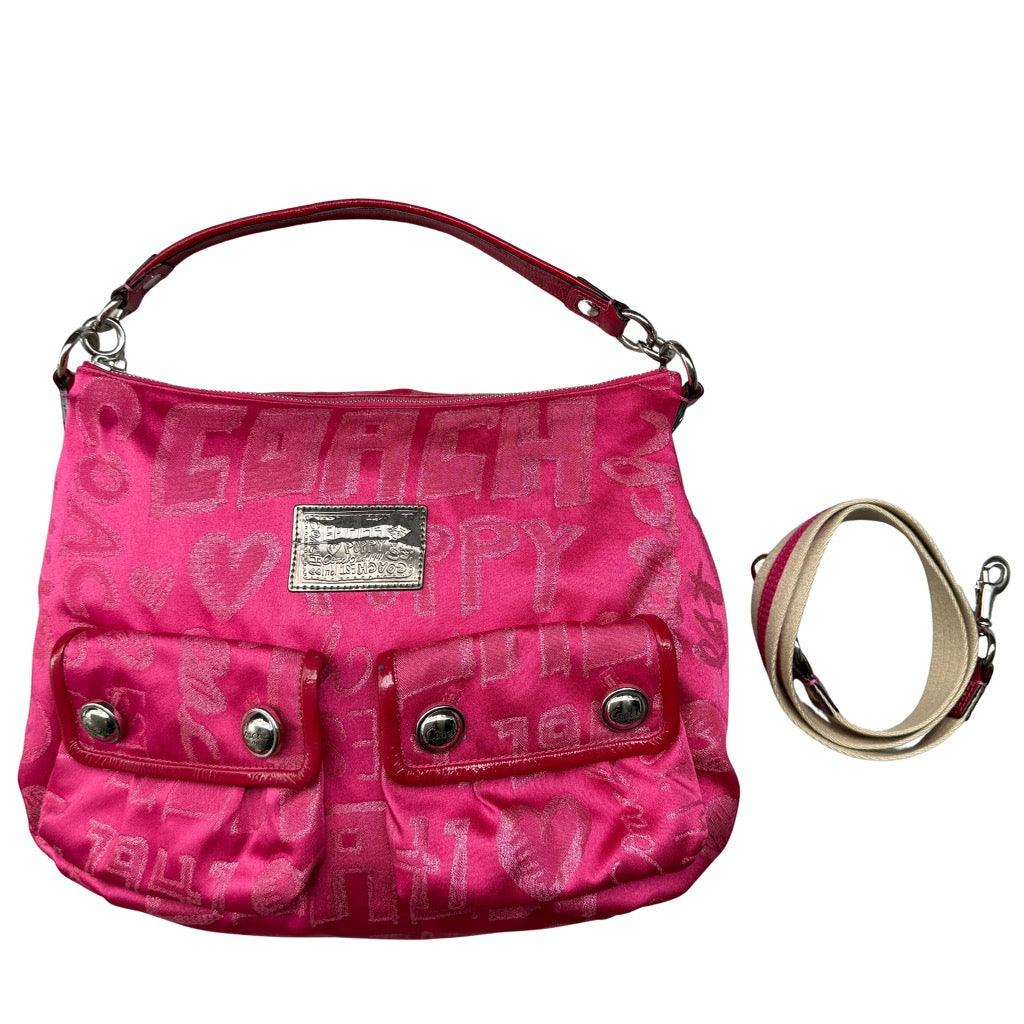Coach 2Way Signature Poppy Storypatch ShoulderBag Pink