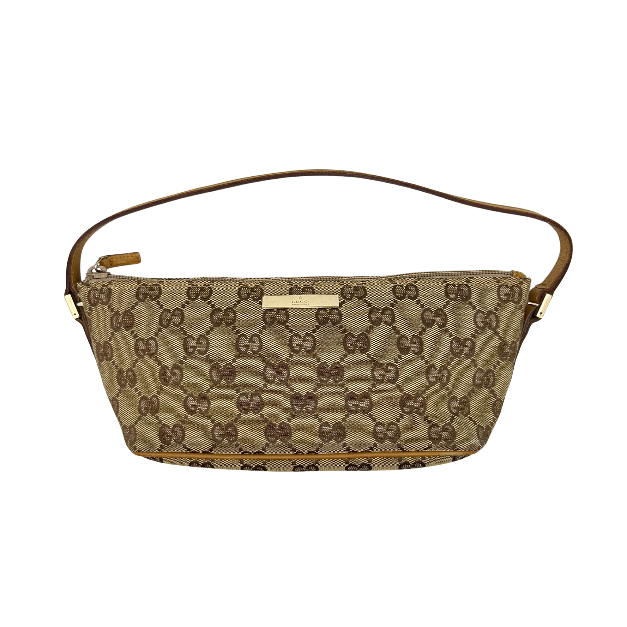 Gucci GG Monogram Pochette Boat Shoulder Bag Beige