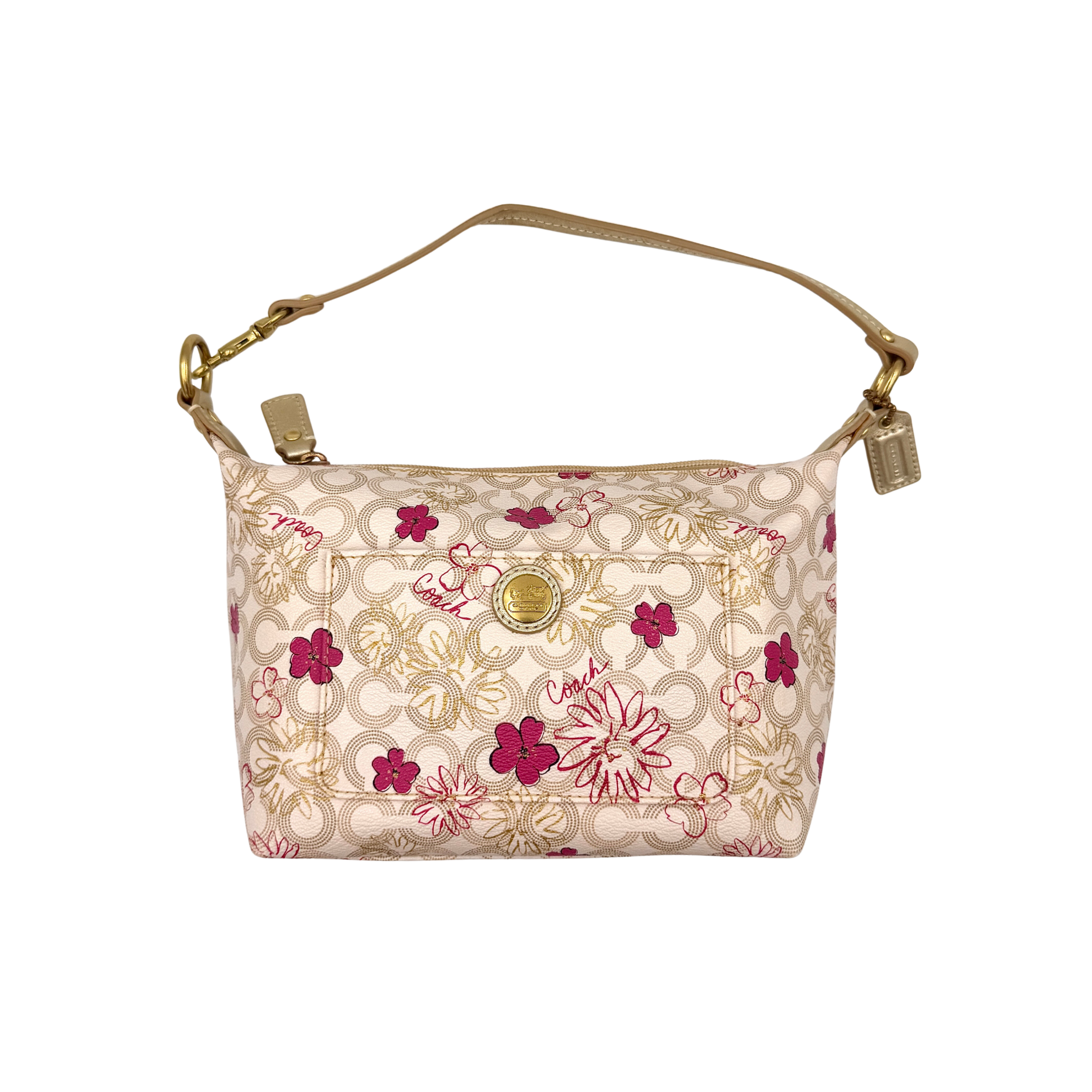 Coach Waverley Floral Mini Hobo Shoulder Bag Pink/Cream