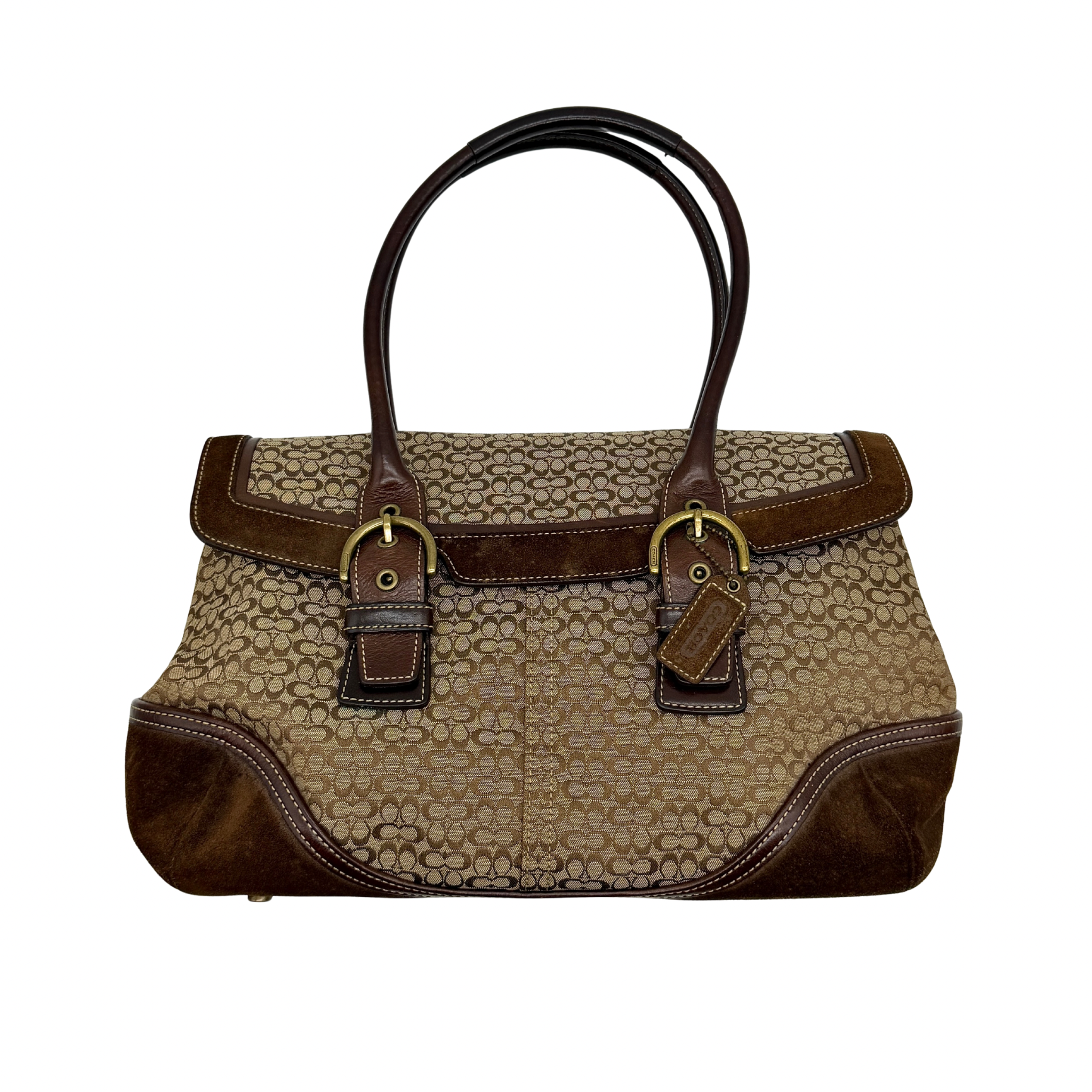 Coach Y2K Signature Soho Hampton Satchel Shoulder Bag Brown