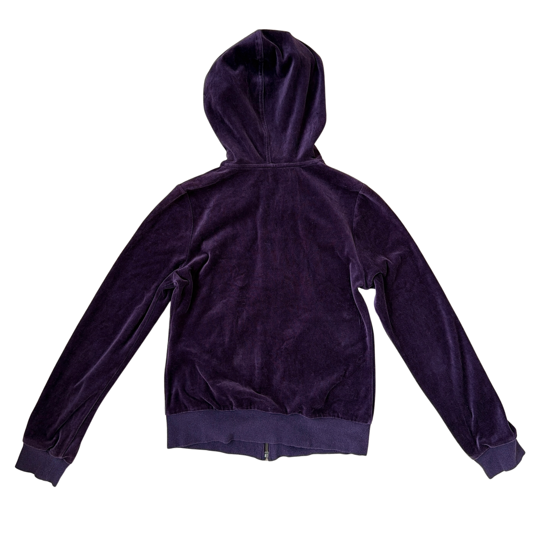 (38) Burberry Blue Label Velvet Zip-up Hoodie Jacket Purple