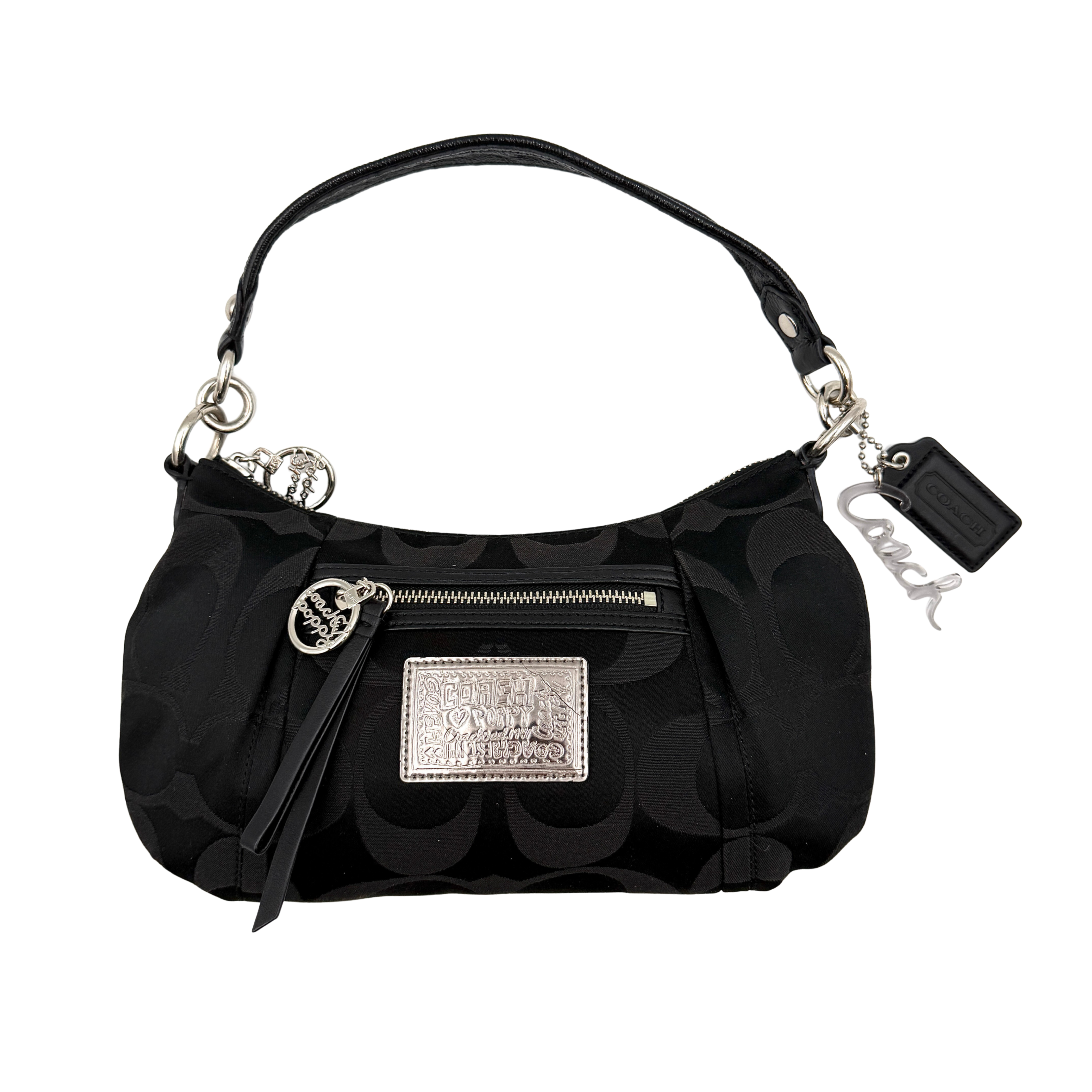 Coach Signature Poppy Shoulder Bag Black