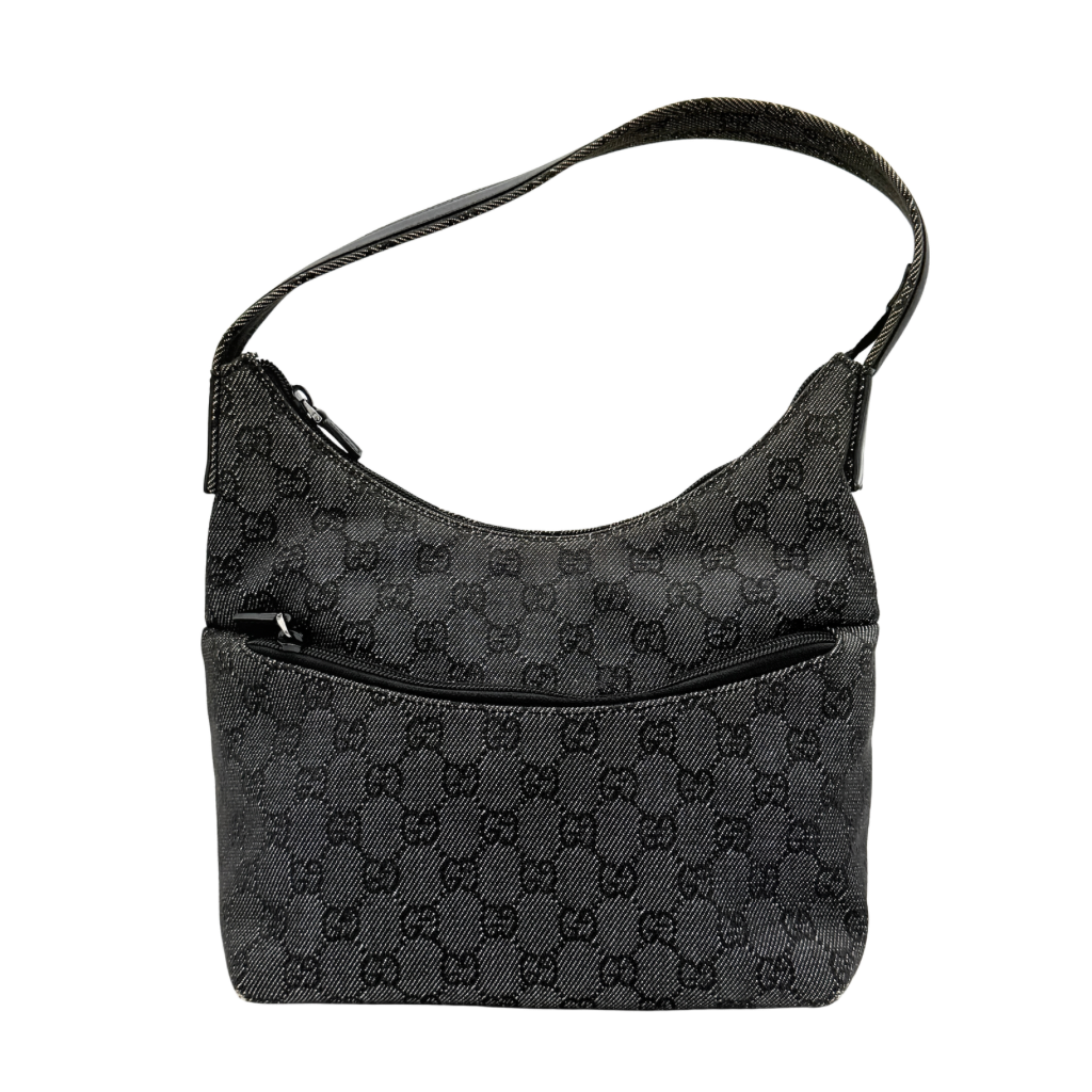 Gucci GG Monogram Hobo Shoulder Bag Black