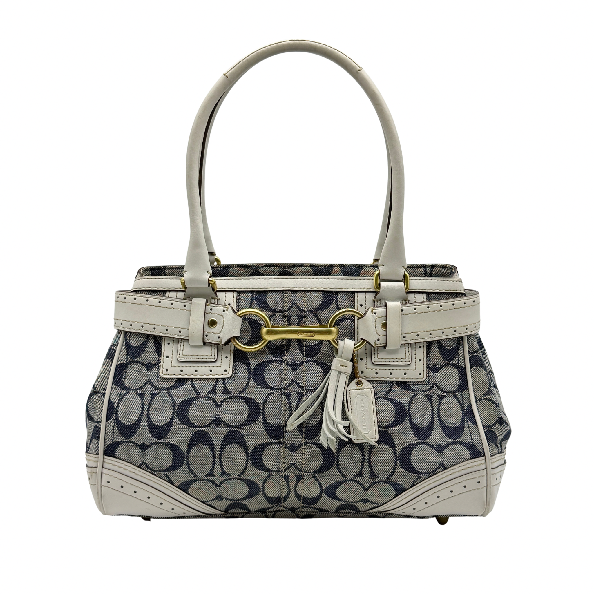 Coach Signature Denim Hampton Carryall Shoulder Bag