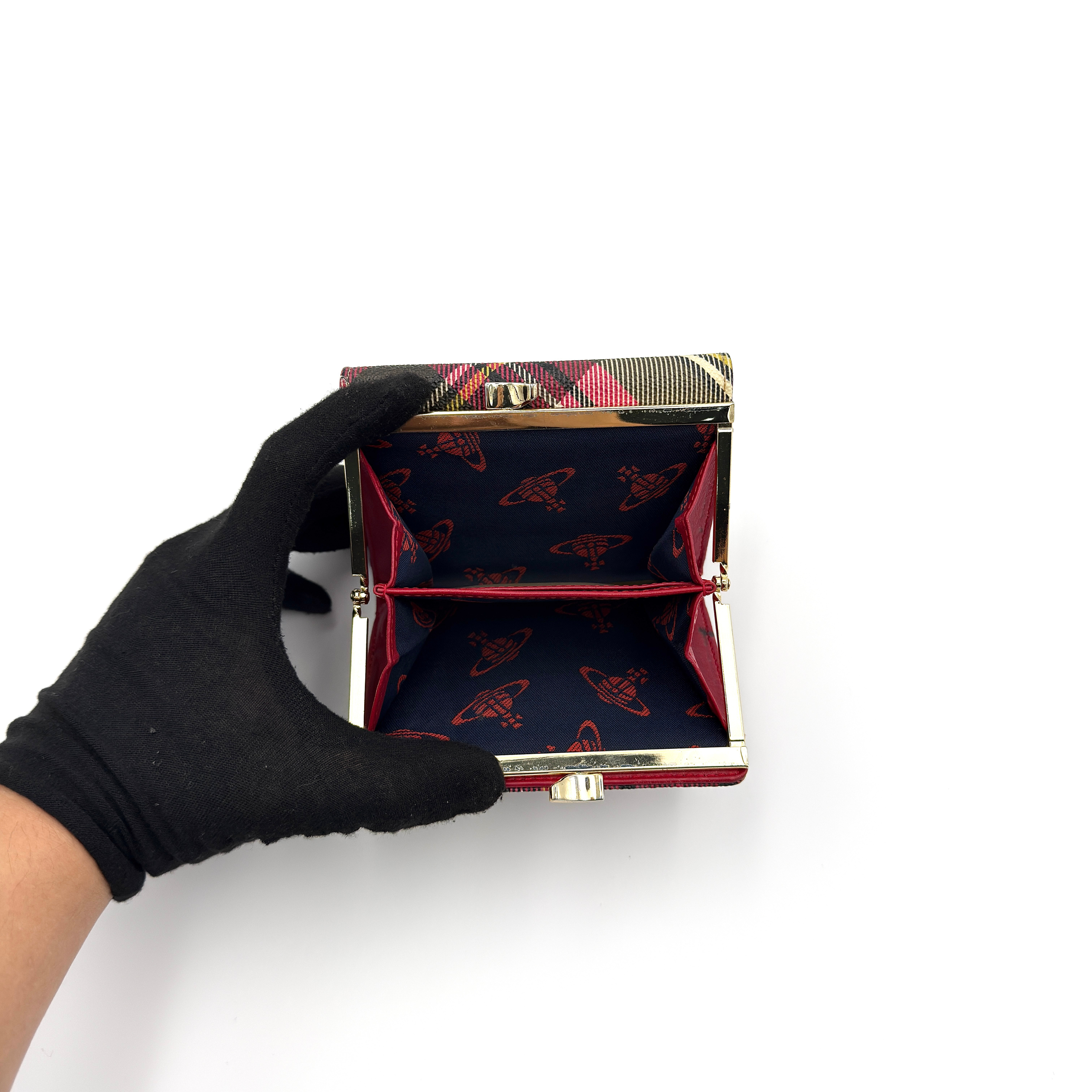 Vivienne Westwood Orb Plaid Tartan Mini Wallet Multicolor