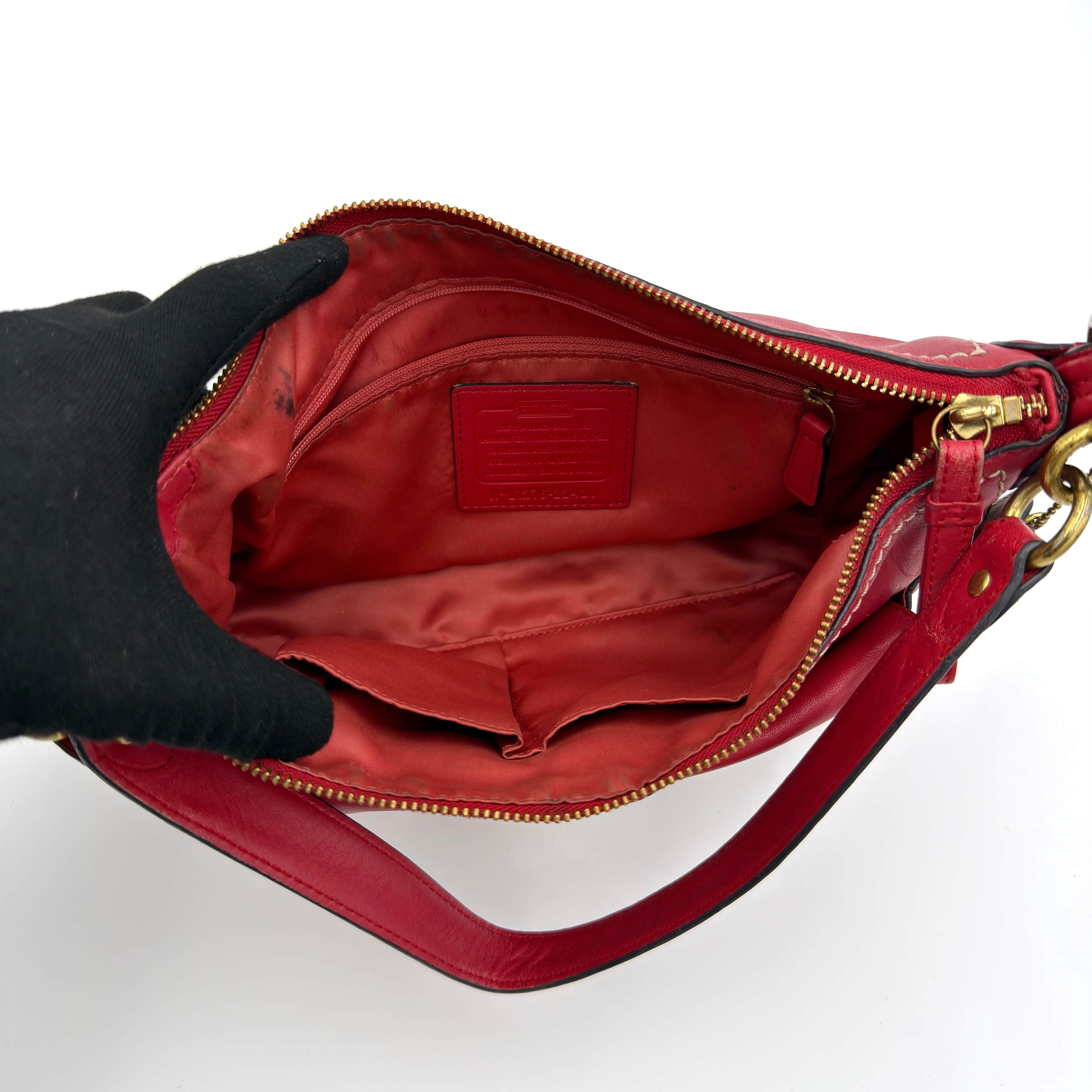 Coach 2Way Poppy Shoulder Bag Red