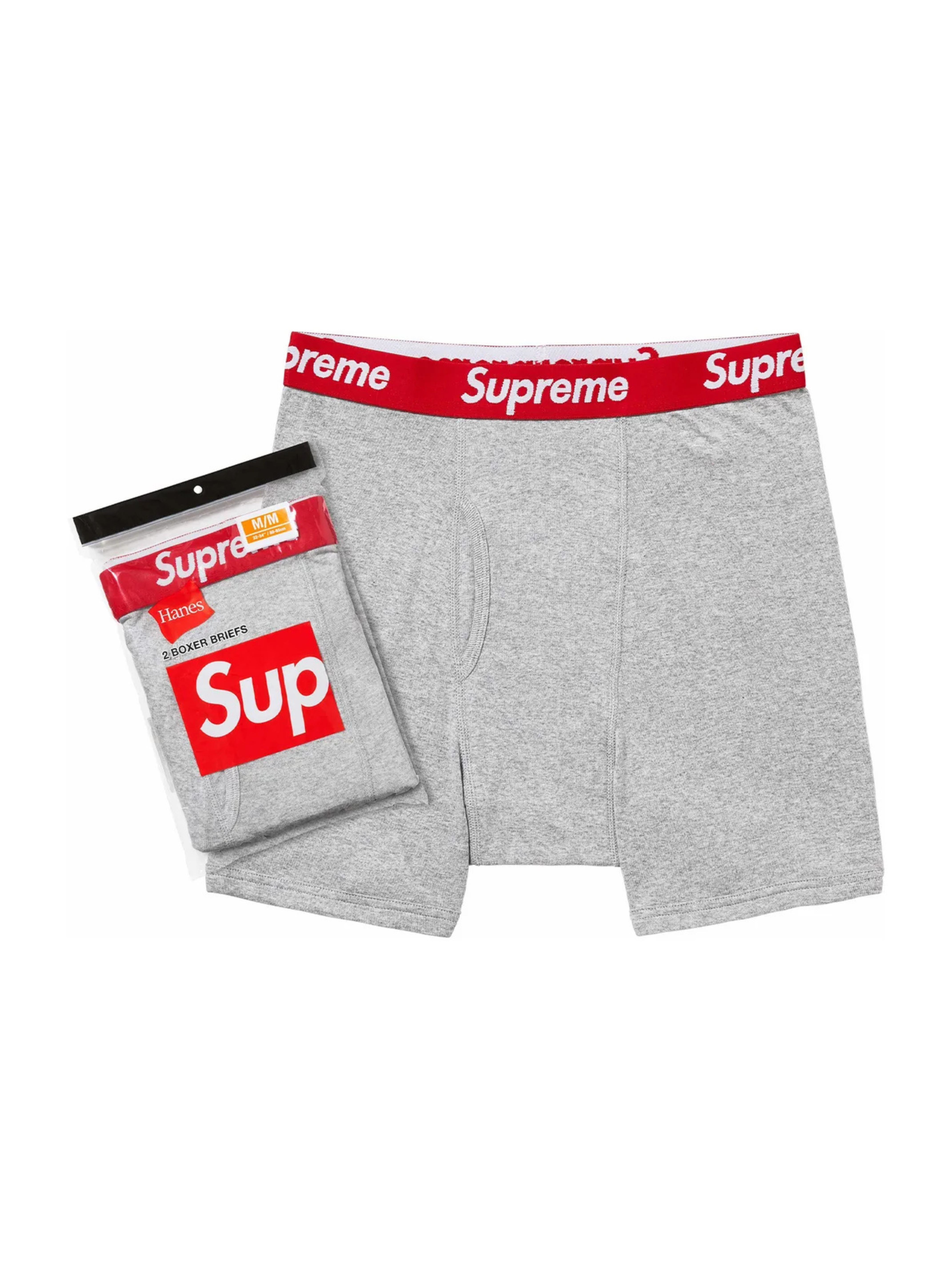 Supreme Hanes Boxer Briefs 2 Pack Heather Grey (SS24)