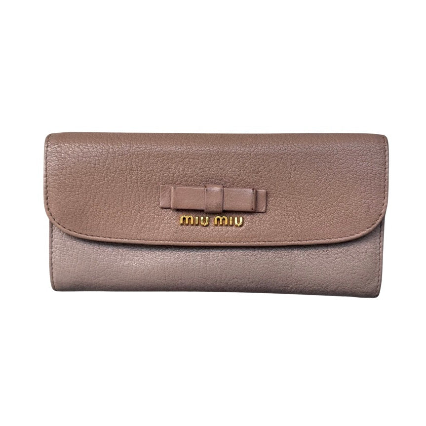 Miu Miu Bicolor Long Wallet Light Pink/Pink