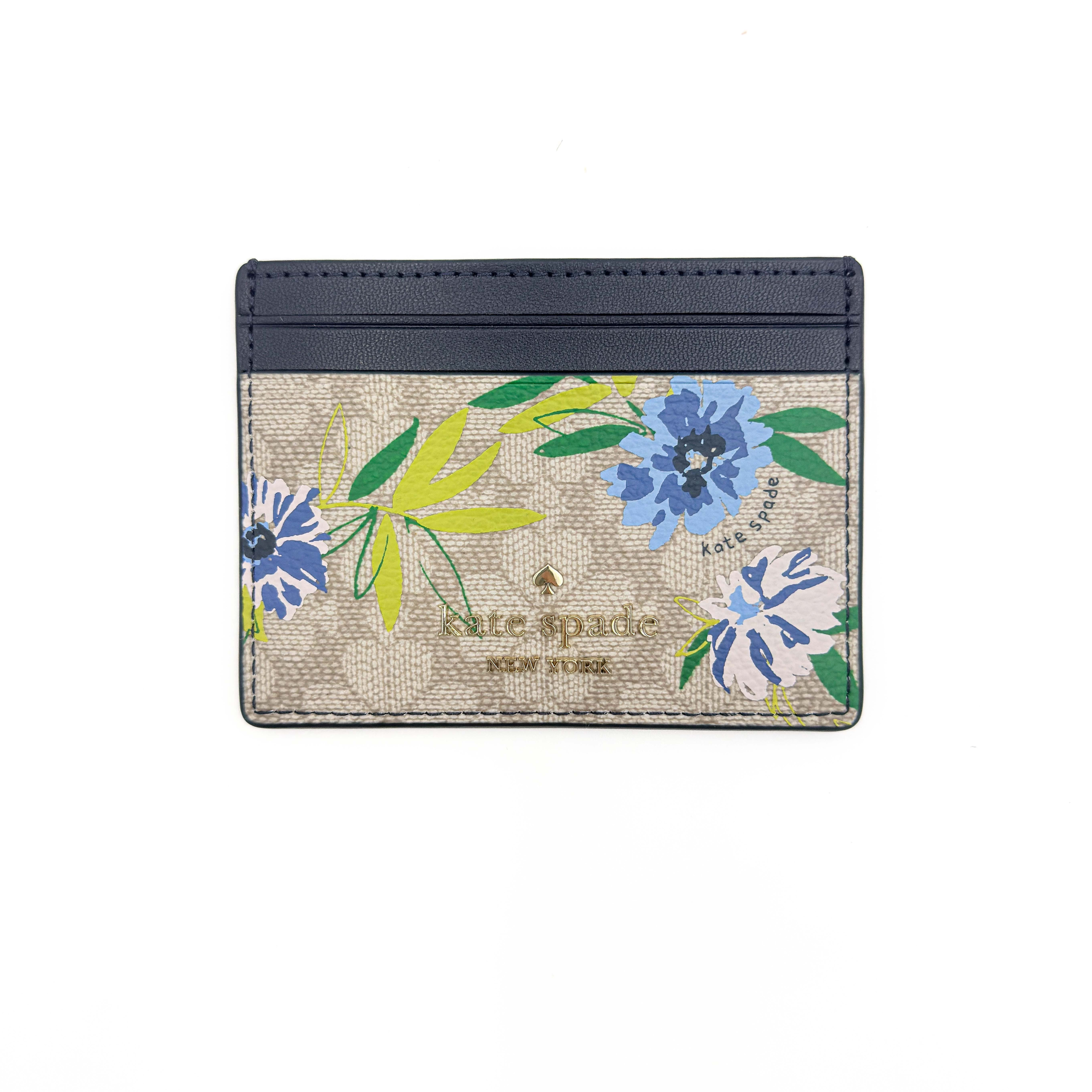 Kate Spade Flower Slim Card Holder Blazer Blue Multi