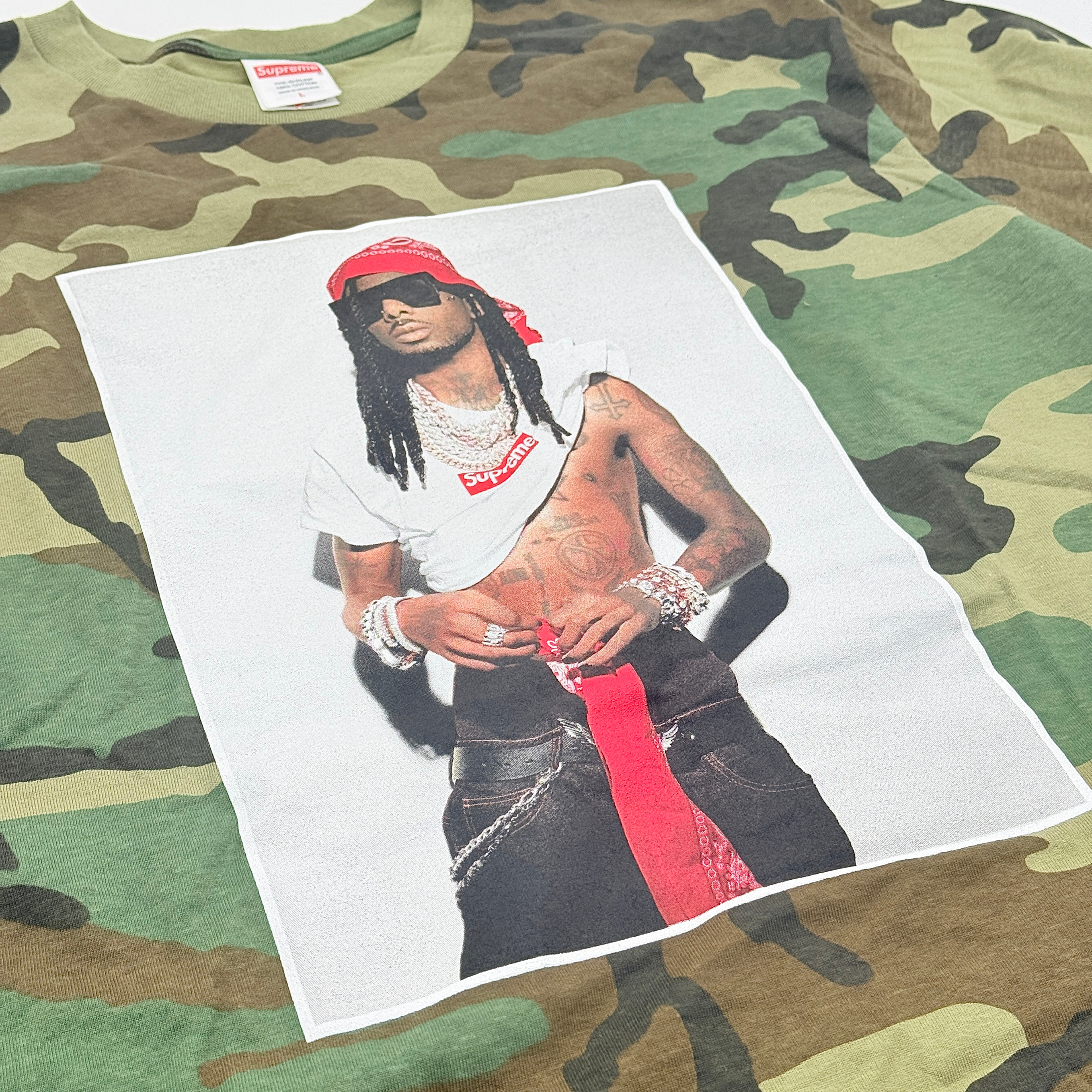 (L) Supreme Playboi Carti Tee Woodland Camo