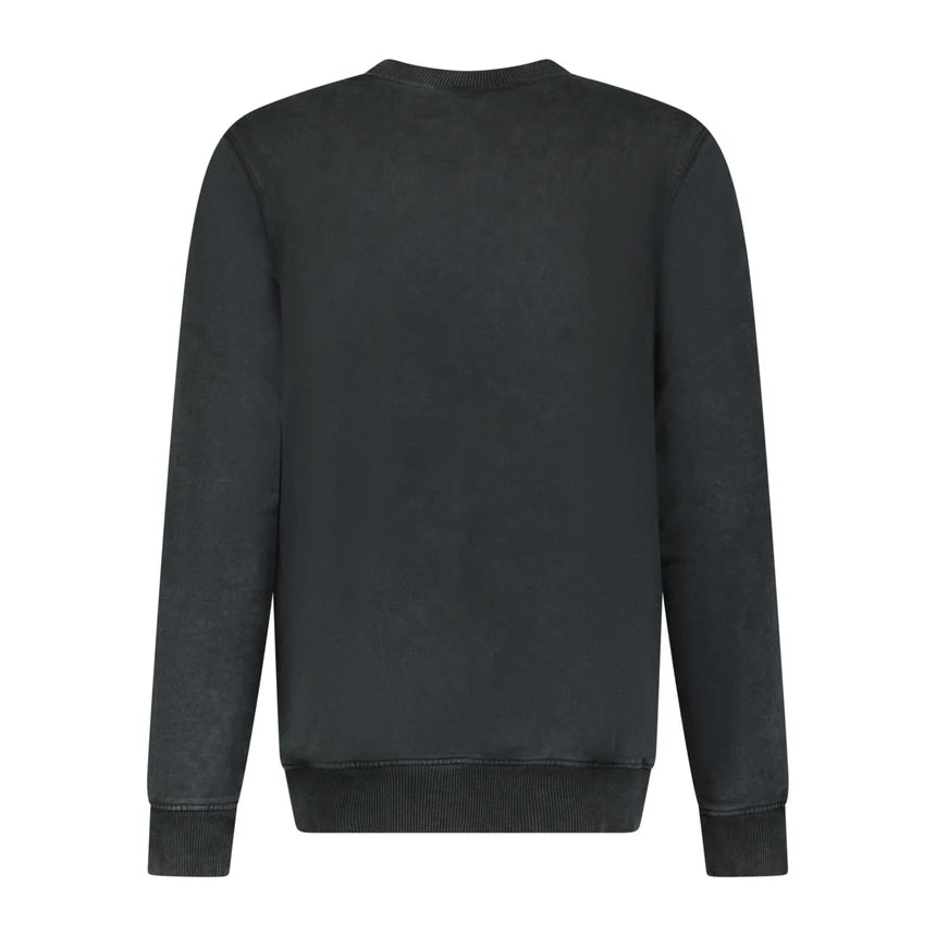 Casablanca 'Ange De Jour' Sweatshirt Faded Black, features colorful terry embroidery logo on the chest, crew neck, and ribbed trim in a vintage-washed cotton finish.