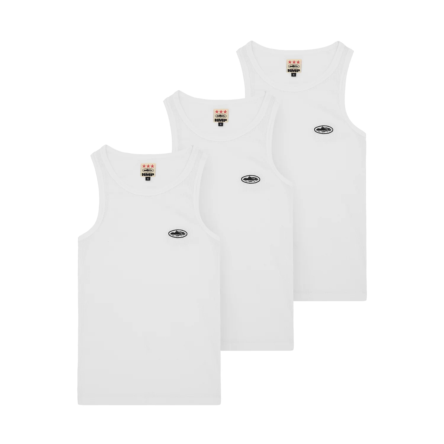 Corteiz HMP Essentials Tank Top (3 Pack) White | Elevated Studios