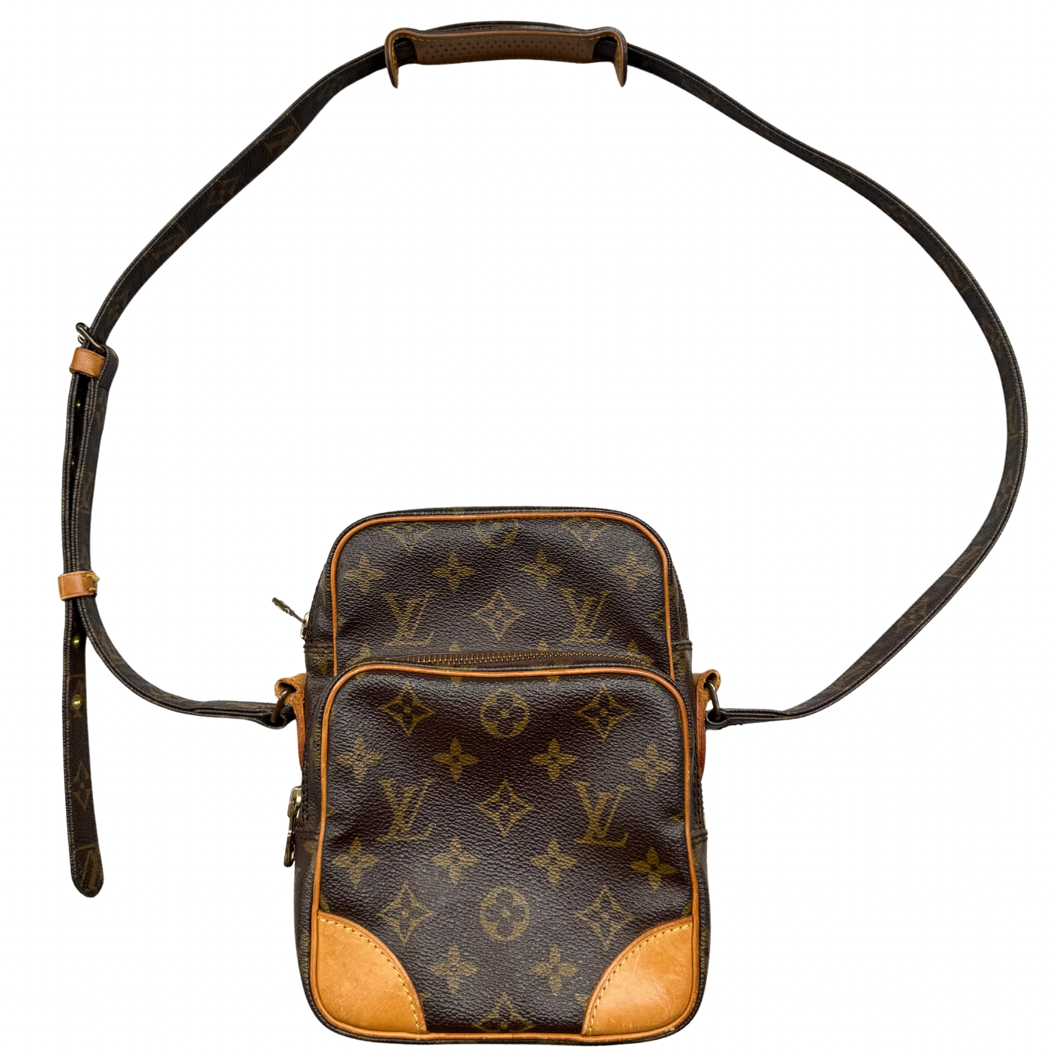 Louis Vuitton Amazon crossbody bag in brown monogram coated canvas with adjustable leather strap