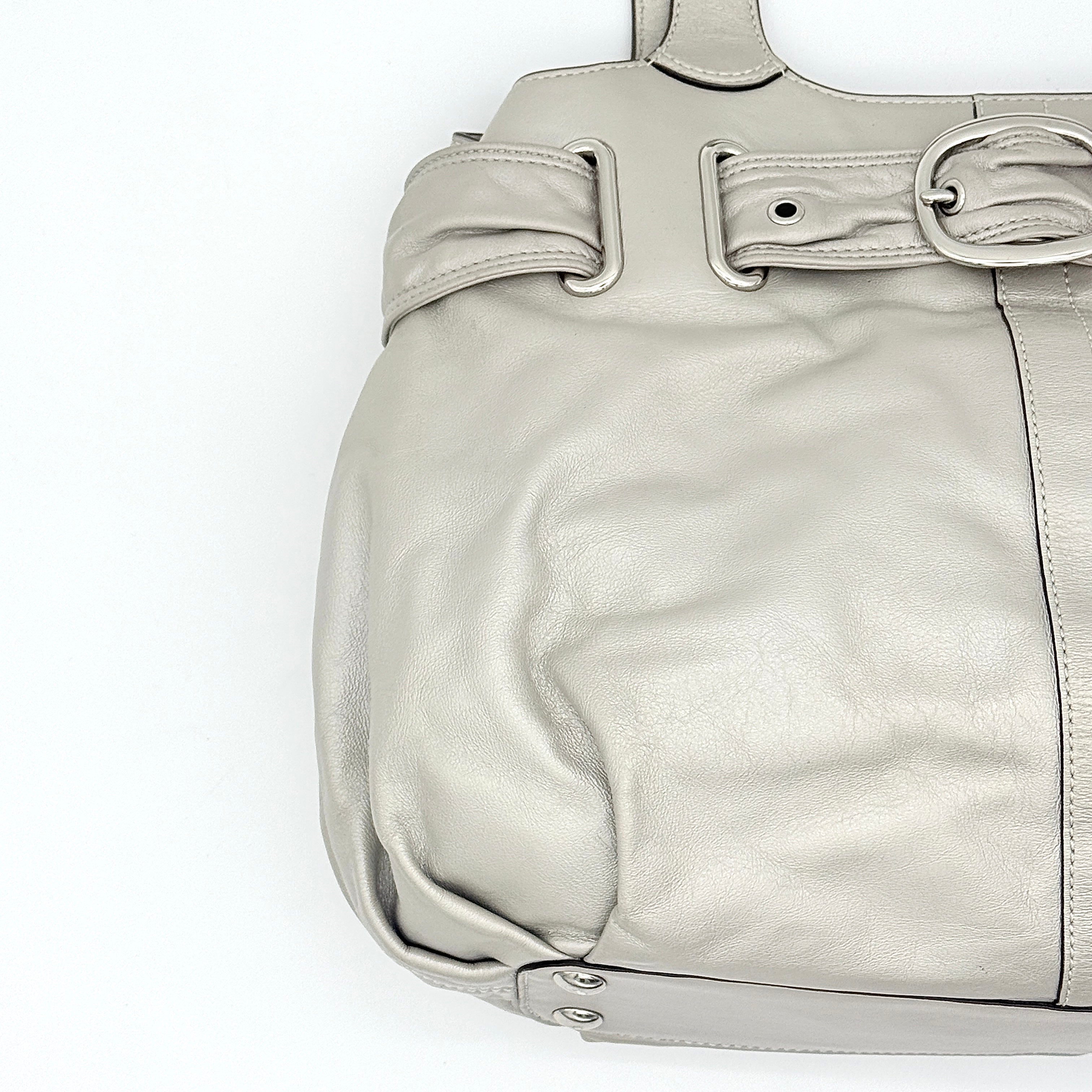 Coach Hobo Leather Carryall Shoulder Bag Ivory