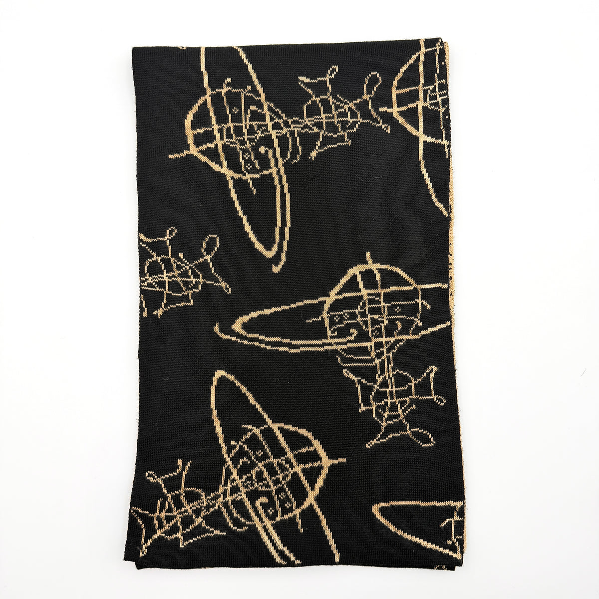 Vivienne Westwood Orb Monogram Reversible Scarf Beige/Black