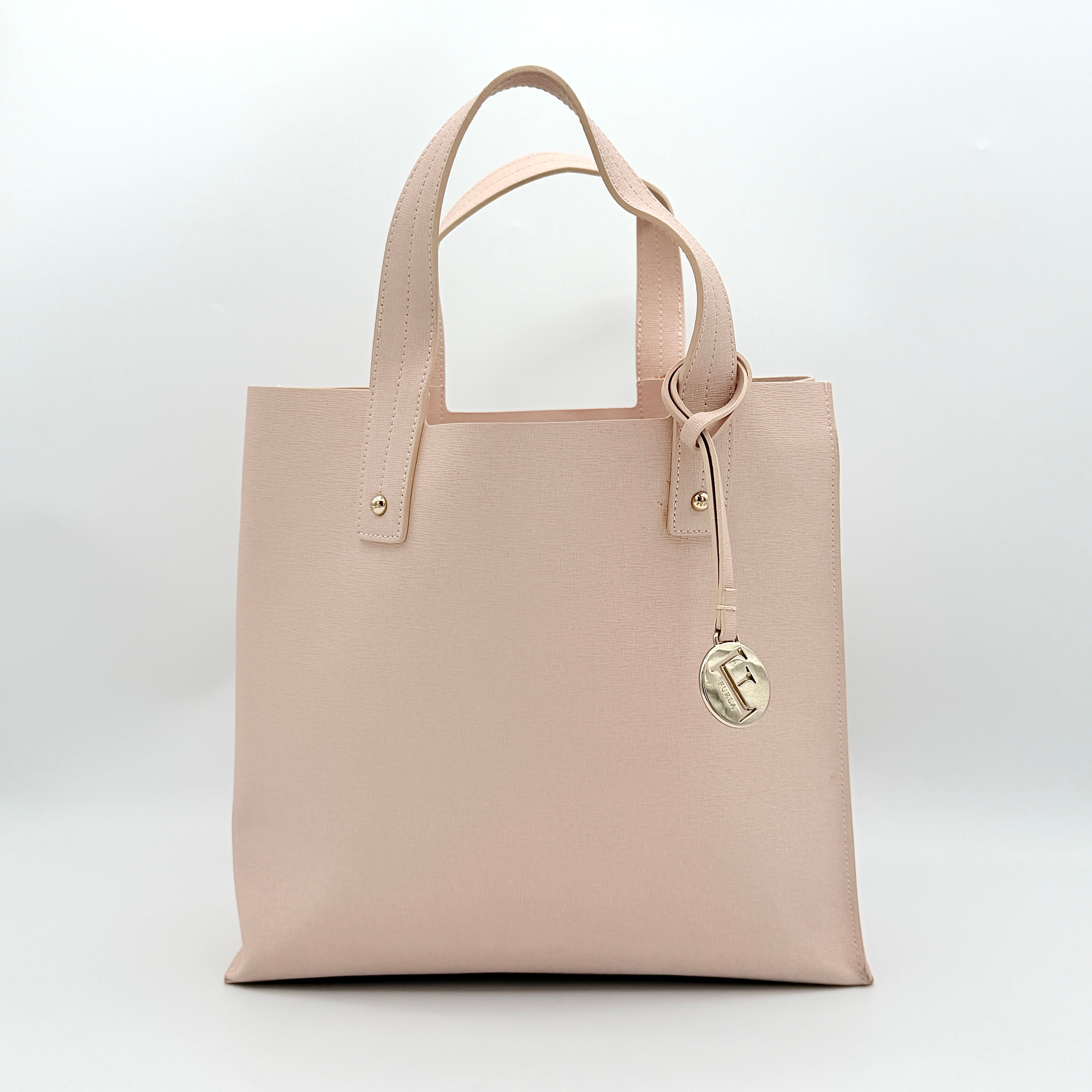 Furla Musa Leather Tote Bag Powder Pink