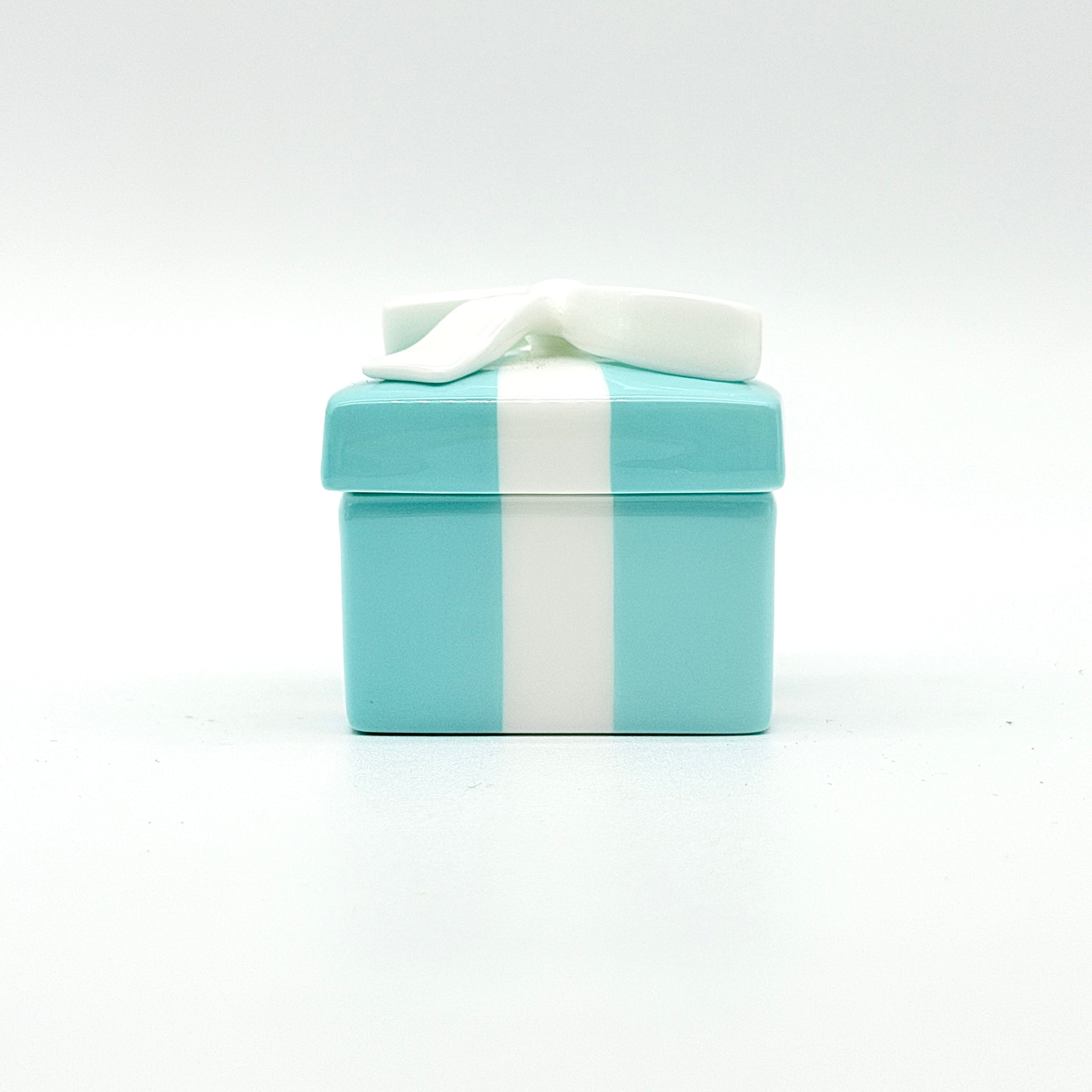 Tiffany & Co. Mini Porcelain Trinket Box Light Blue/White