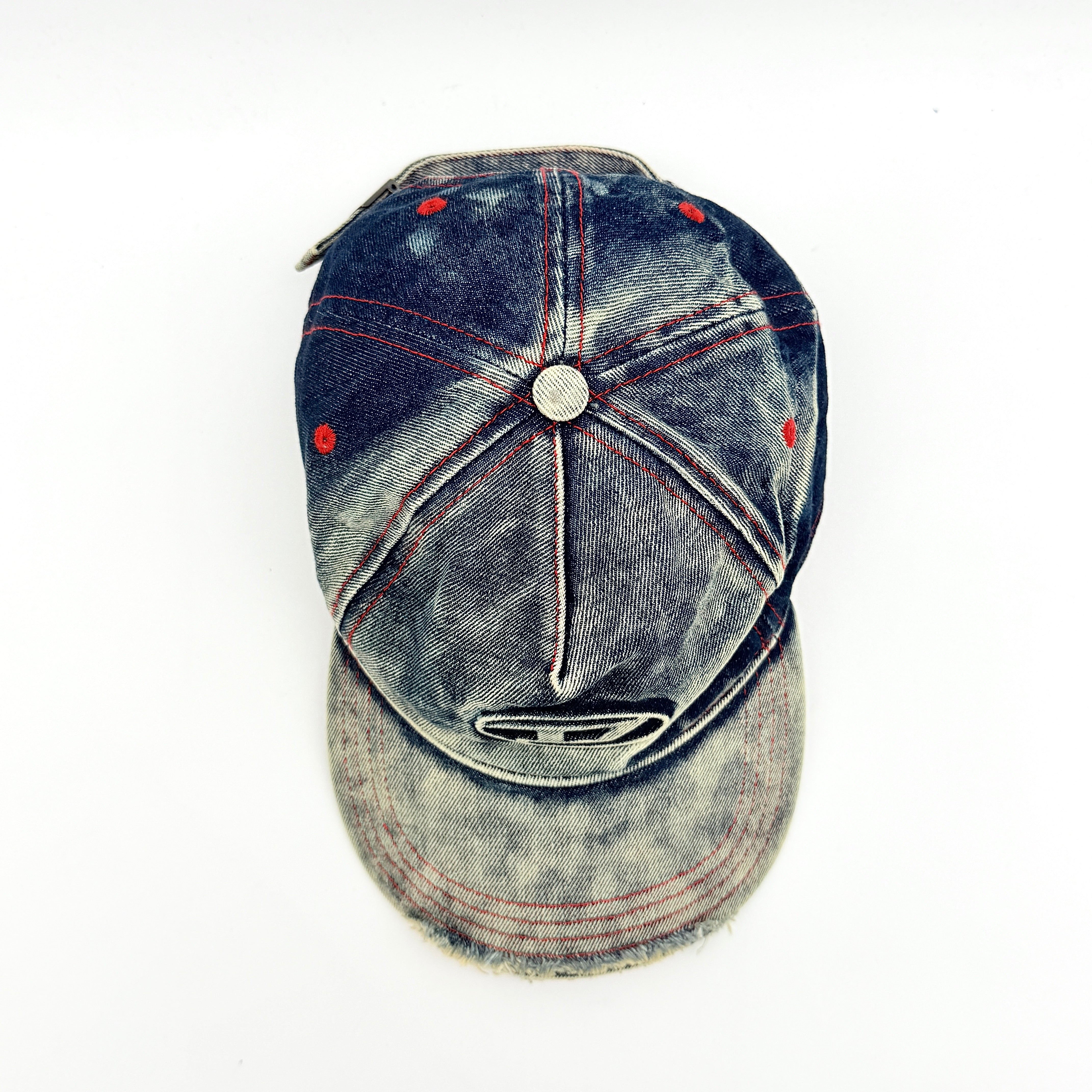 Diesel C-Seymon Distressed Denim Baseball Cap Blue