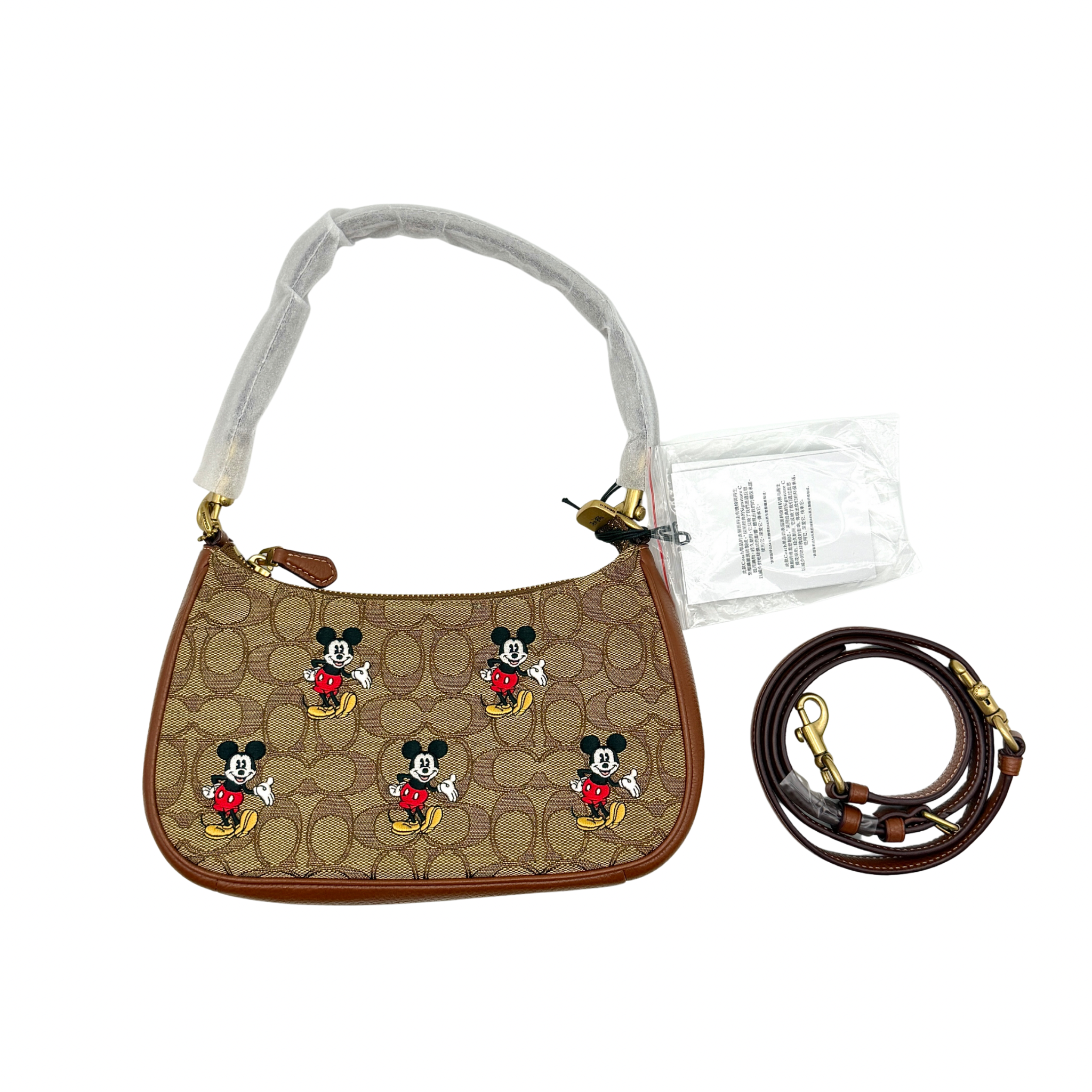 Disney x Coach 2Way Signature Teri Shoulder Bag Beige