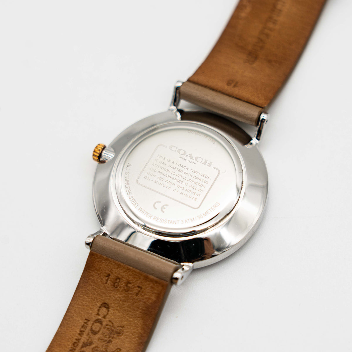 Coach Perry White Dial Watch Light Brown