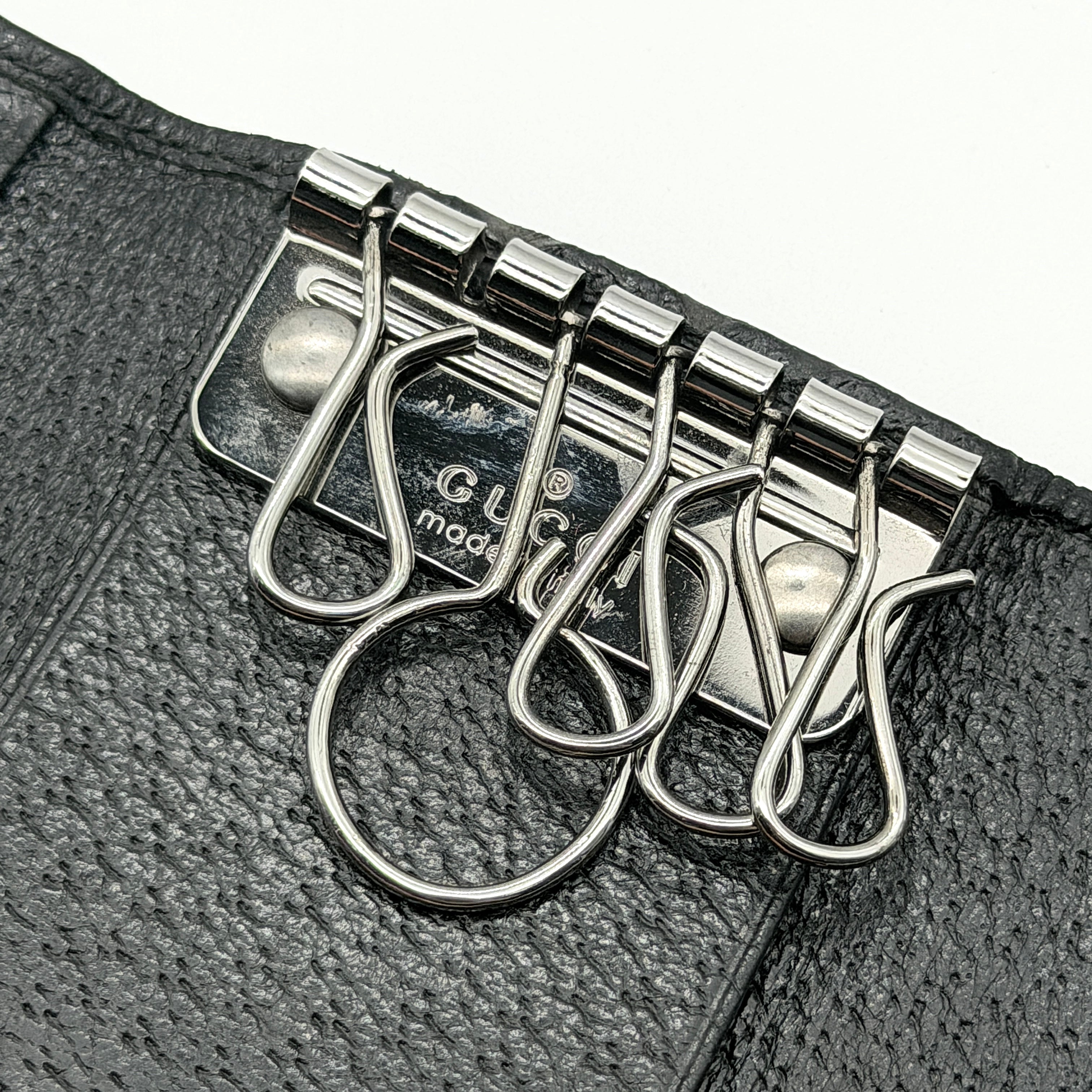 Gucci GG Monogram Web Stripe Key Case Black