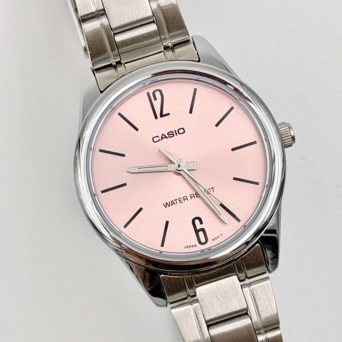 Casio LTP-V005 Pink Dial Stainless Steel Watch