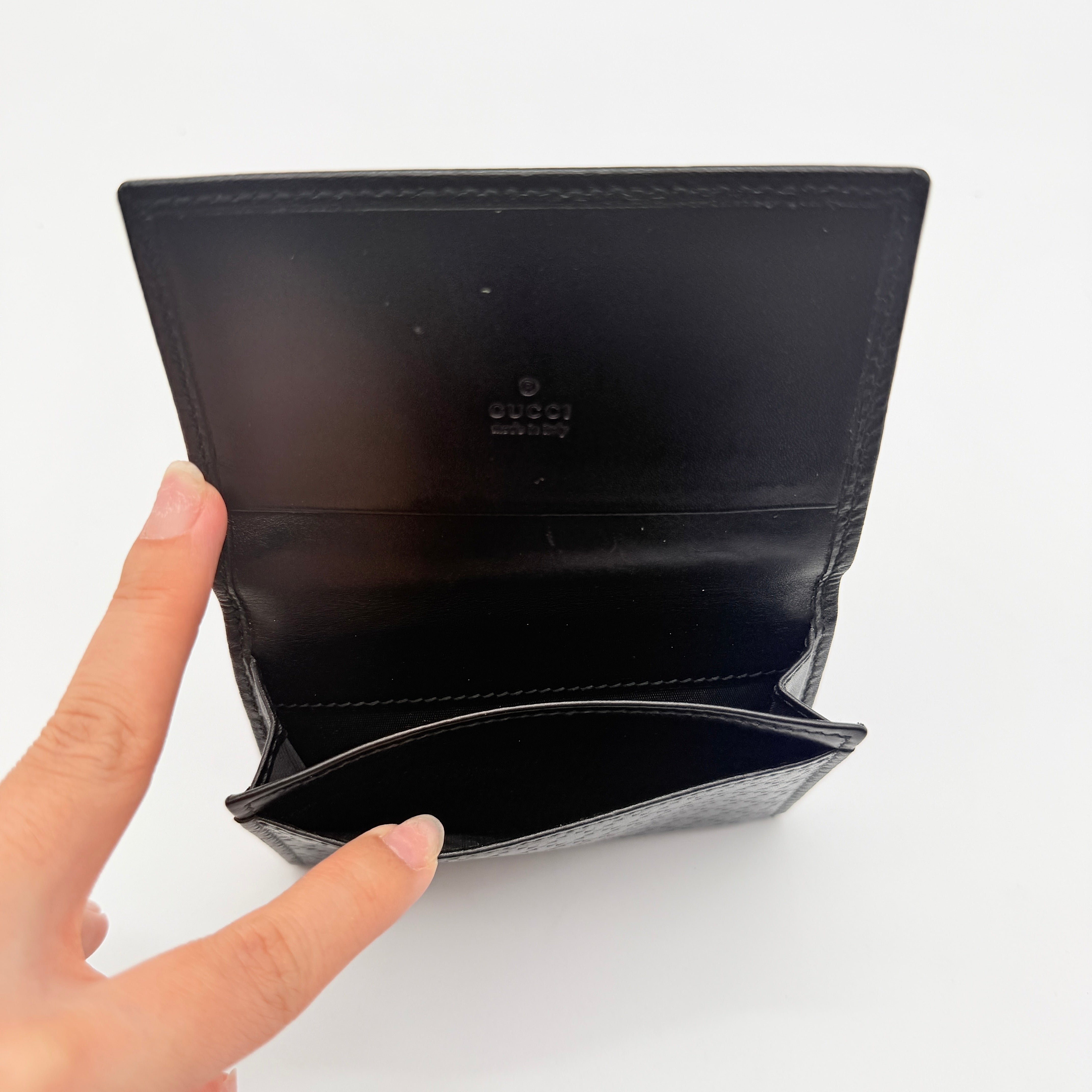 Gucci Diamante Leather Card Case Black