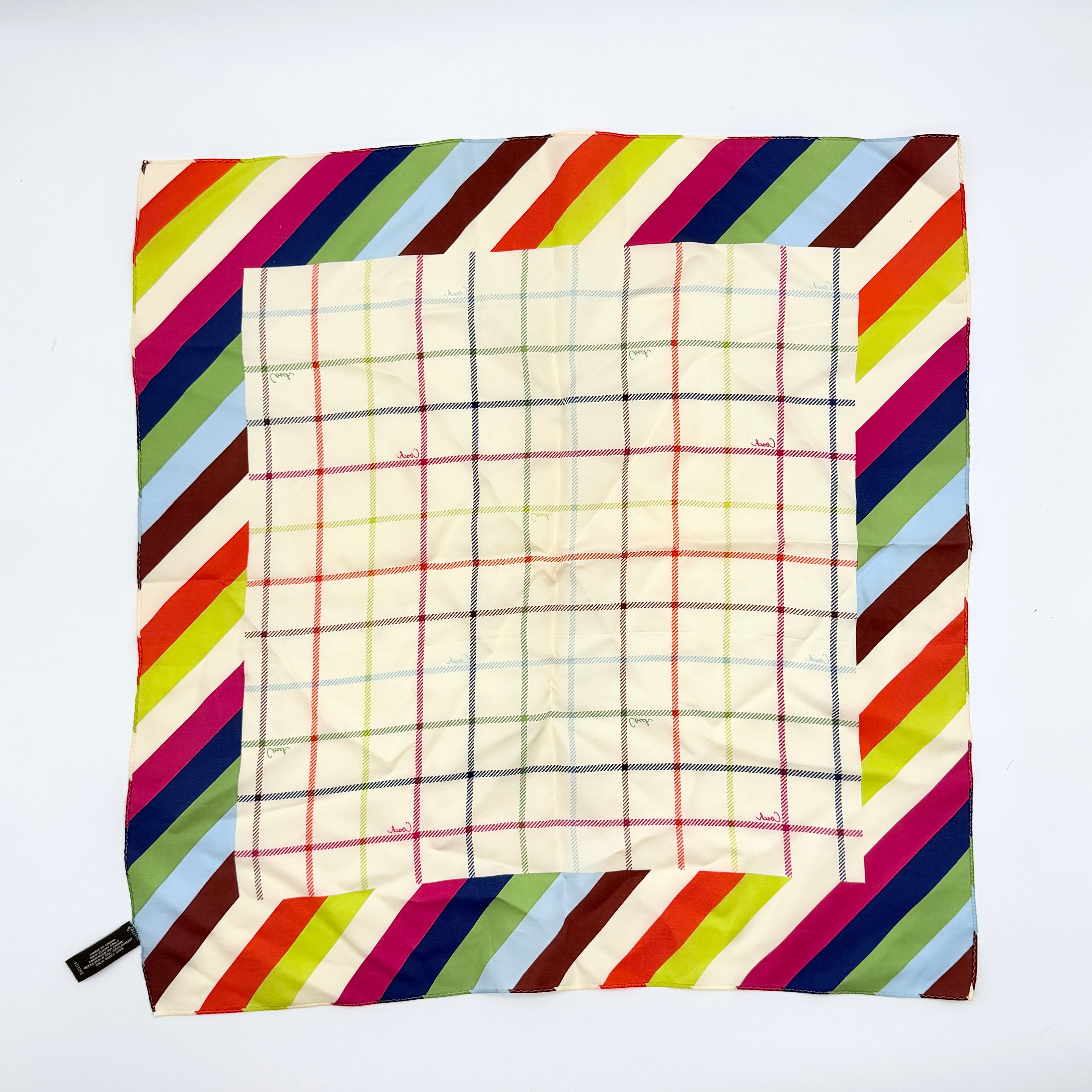 Coach Stripe Silk Scarf Multicolor