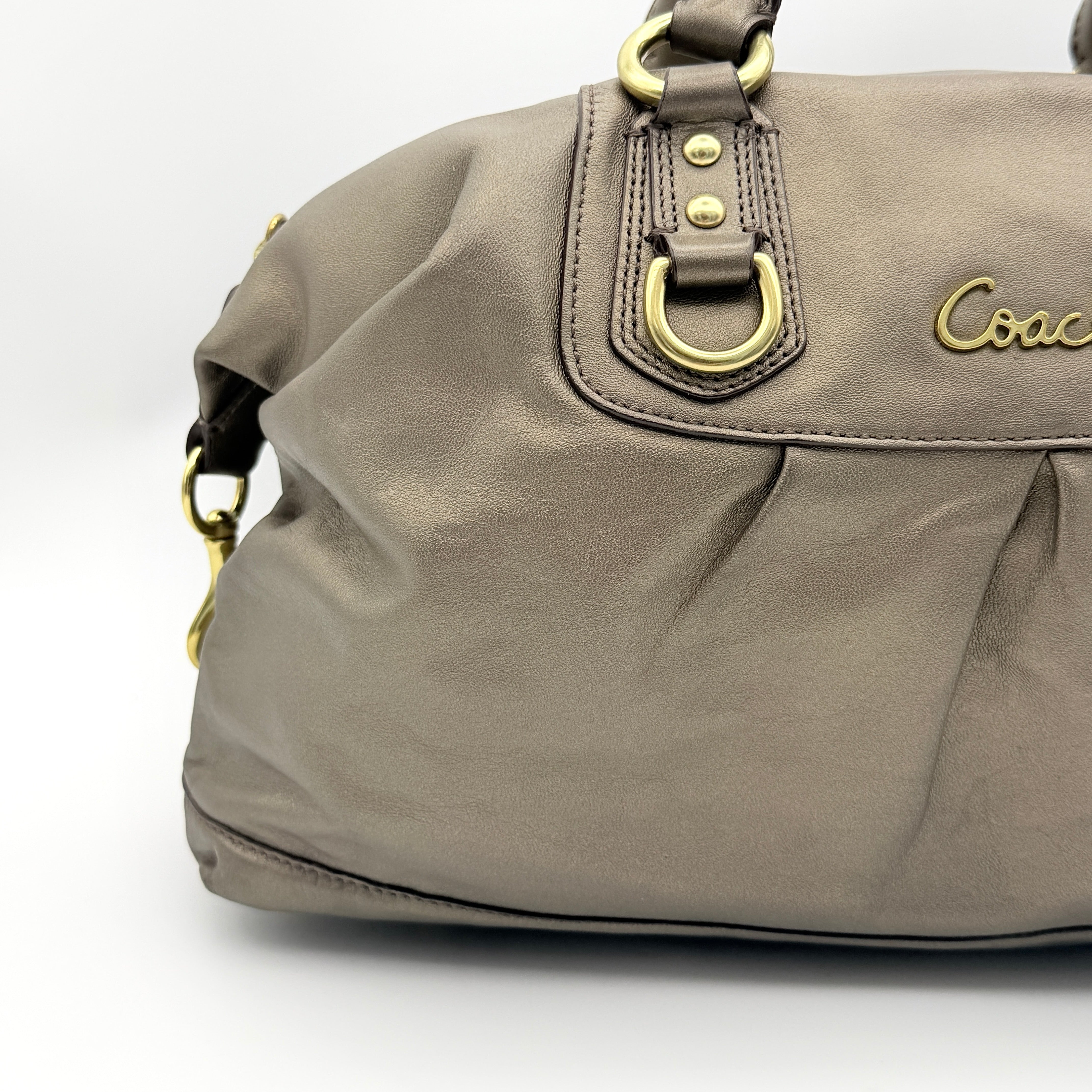 Coach 2Way Ashley Satchel Handbag Metallic Bronze