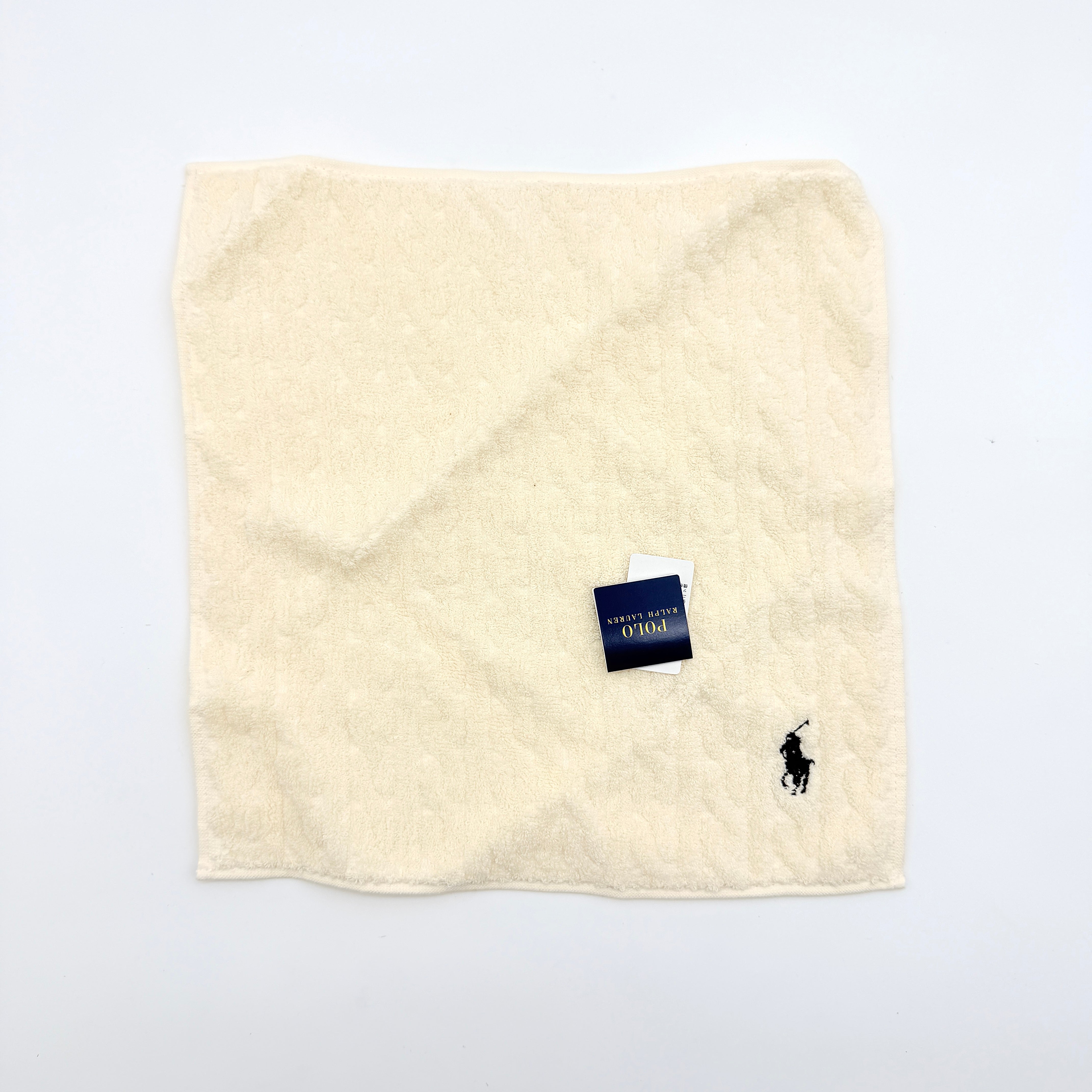 Ralph Lauren Polo Towel Handkerchief Gift Set Cream/Navy (2)
