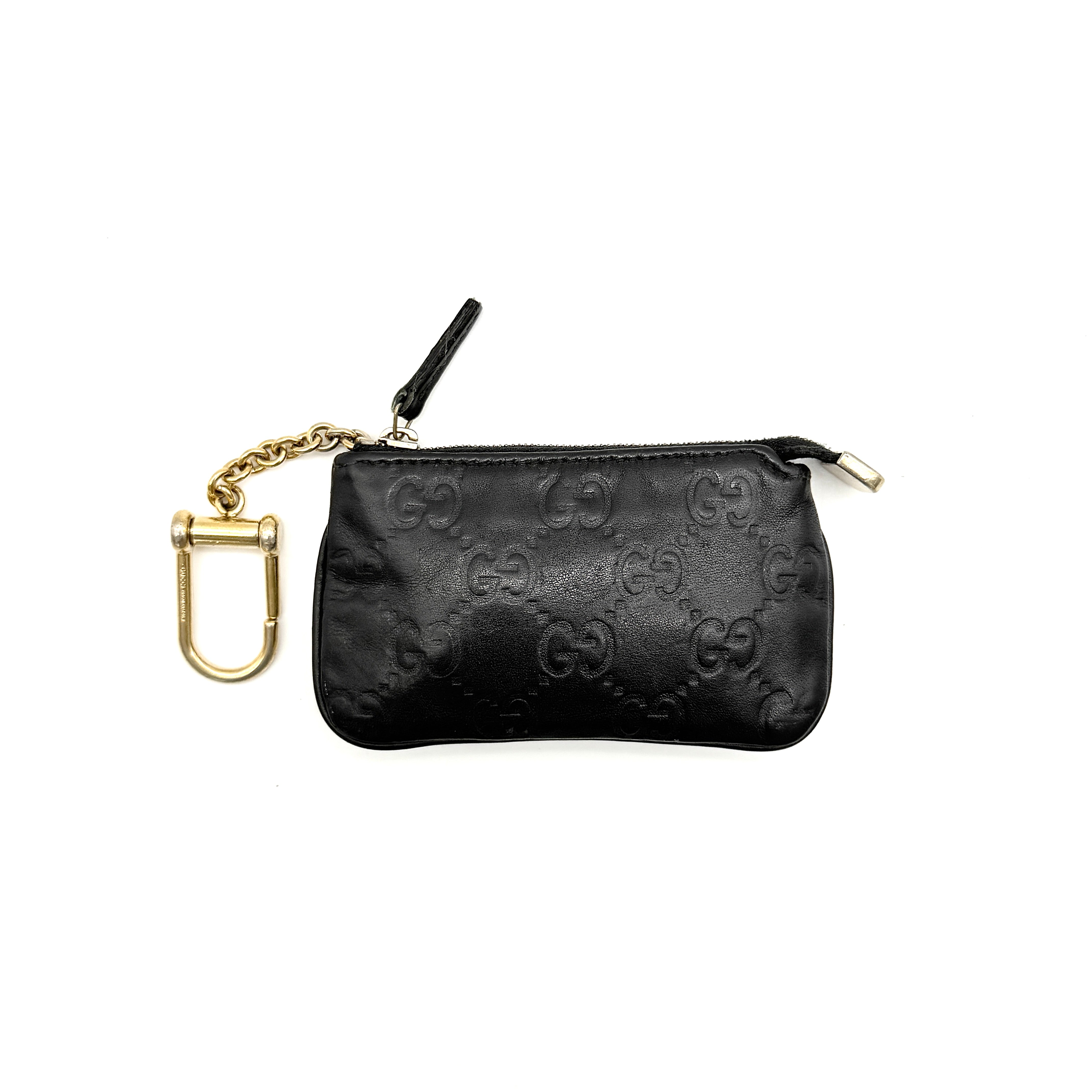Gucci GG Monogram Guccissima Coin Case Black