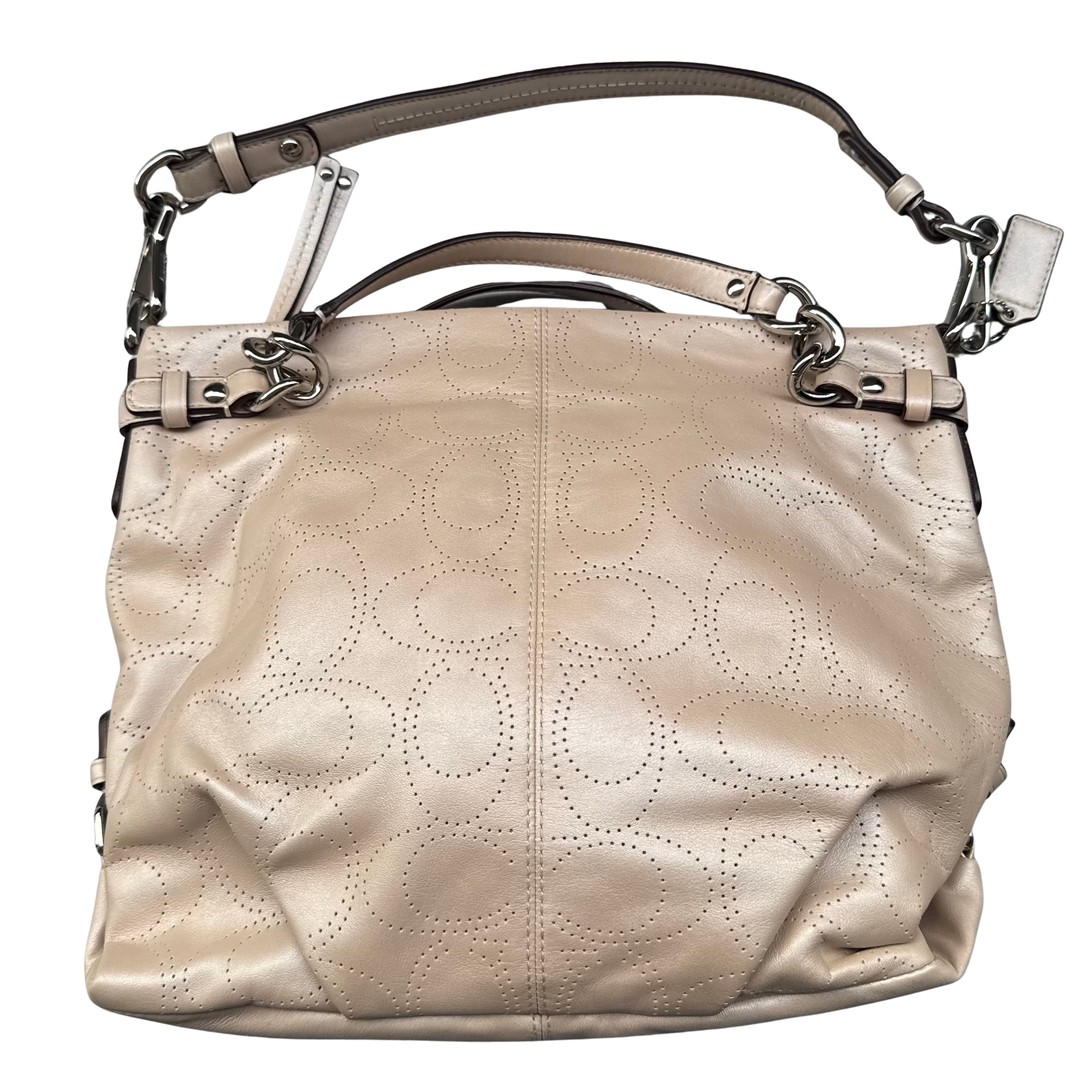 Coach 2Way Perforated Hobo ShoulderBag Light Brown