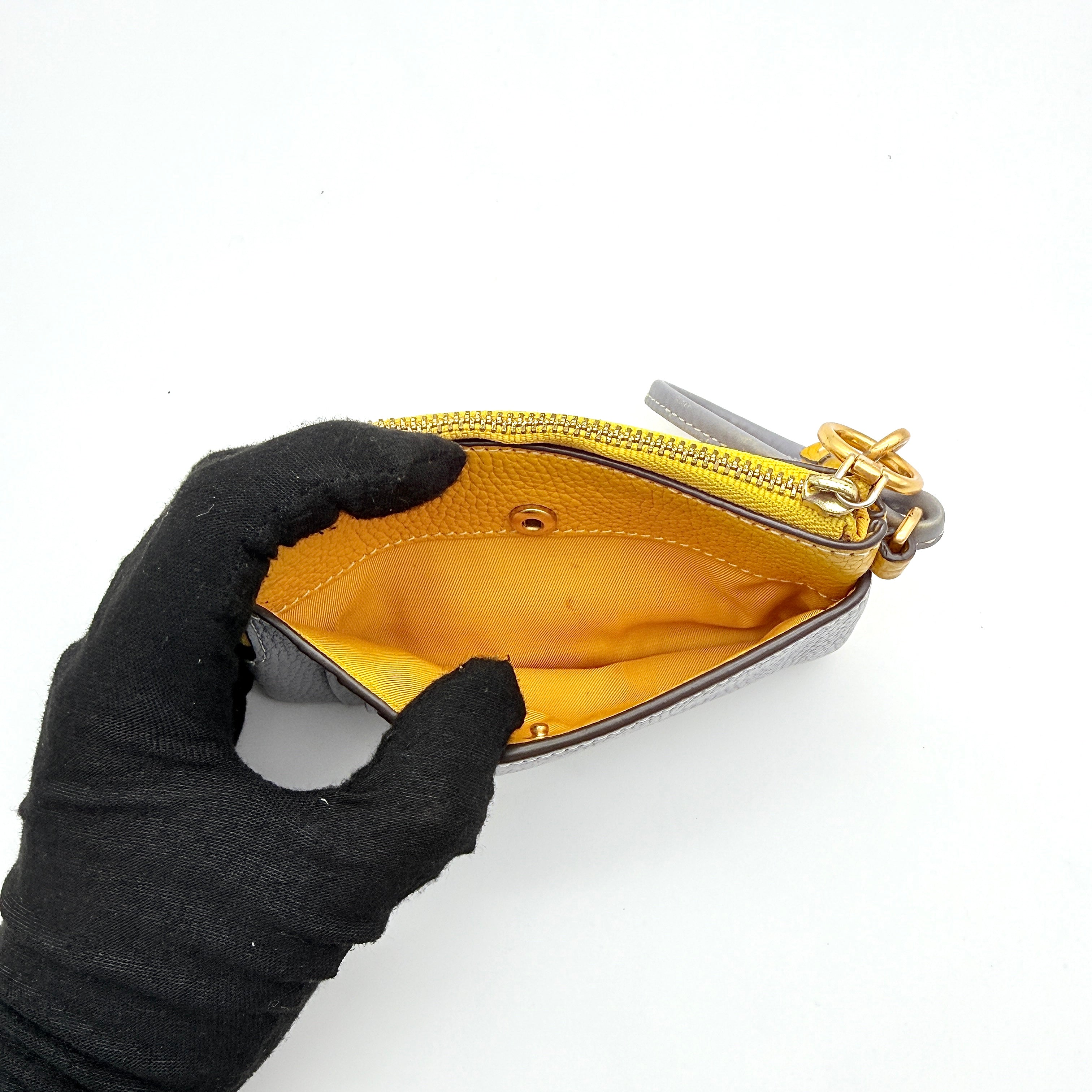 Tory Burch Perry Bombé Card Case Wristlet Yellow/Light Blue