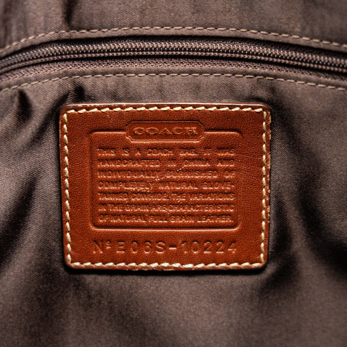 Coach Signature Embossed Hampton Hobo Shoulder Bag Brown