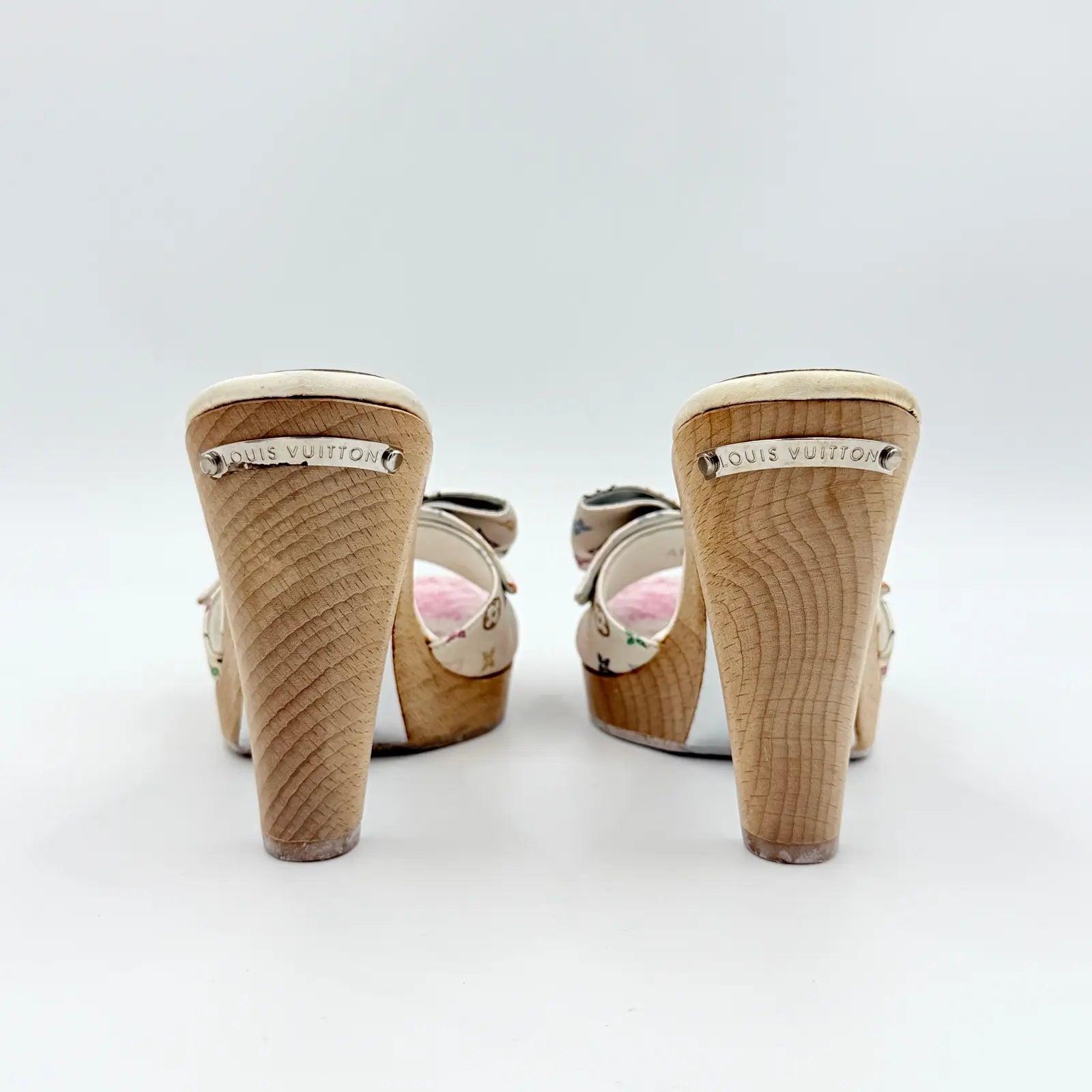 (EU34) Louis Vuitton Takashi Murakami Monogram Satin Multicolour Heels