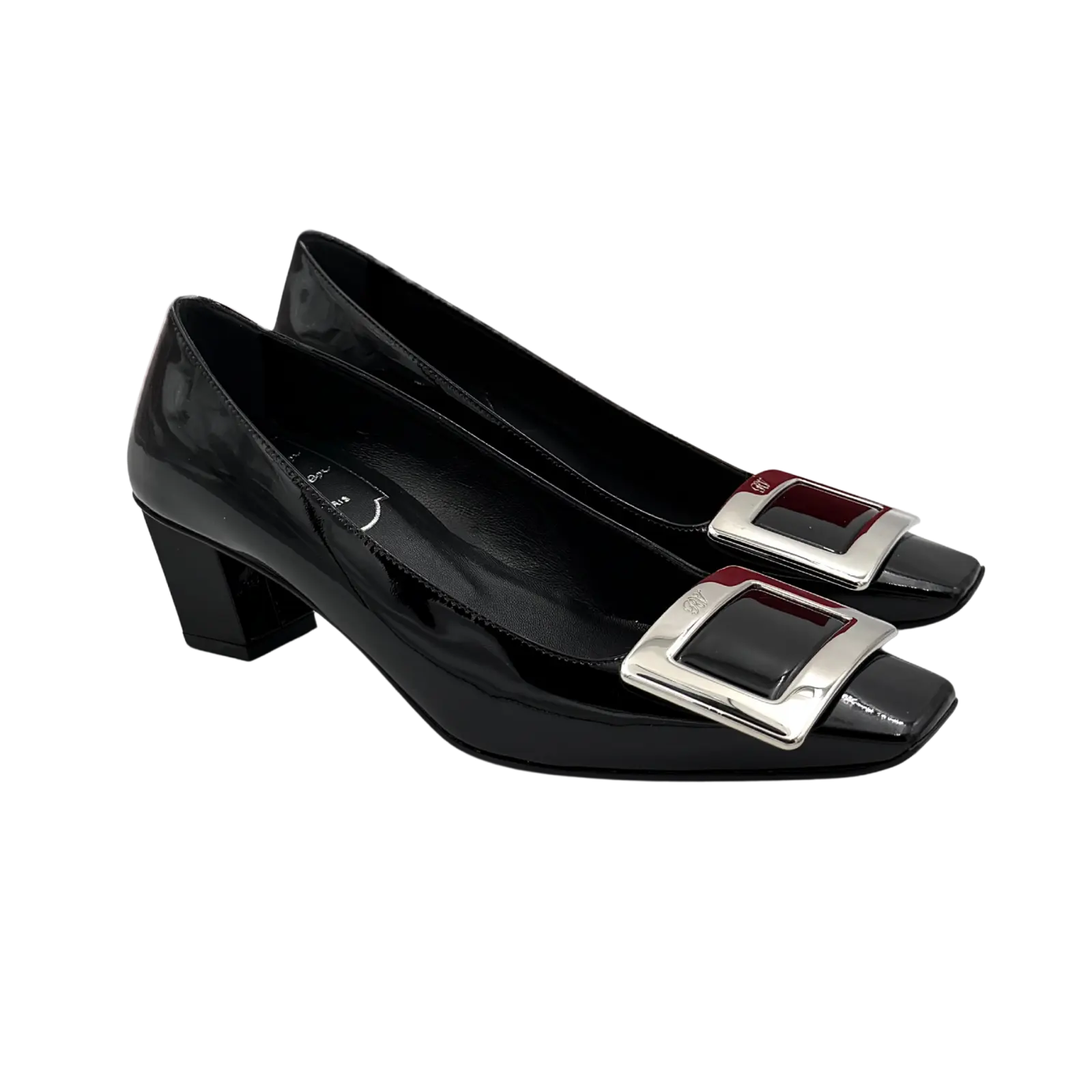 (EU34) Roger Vivier Belle Vivier Patent Pumps Black