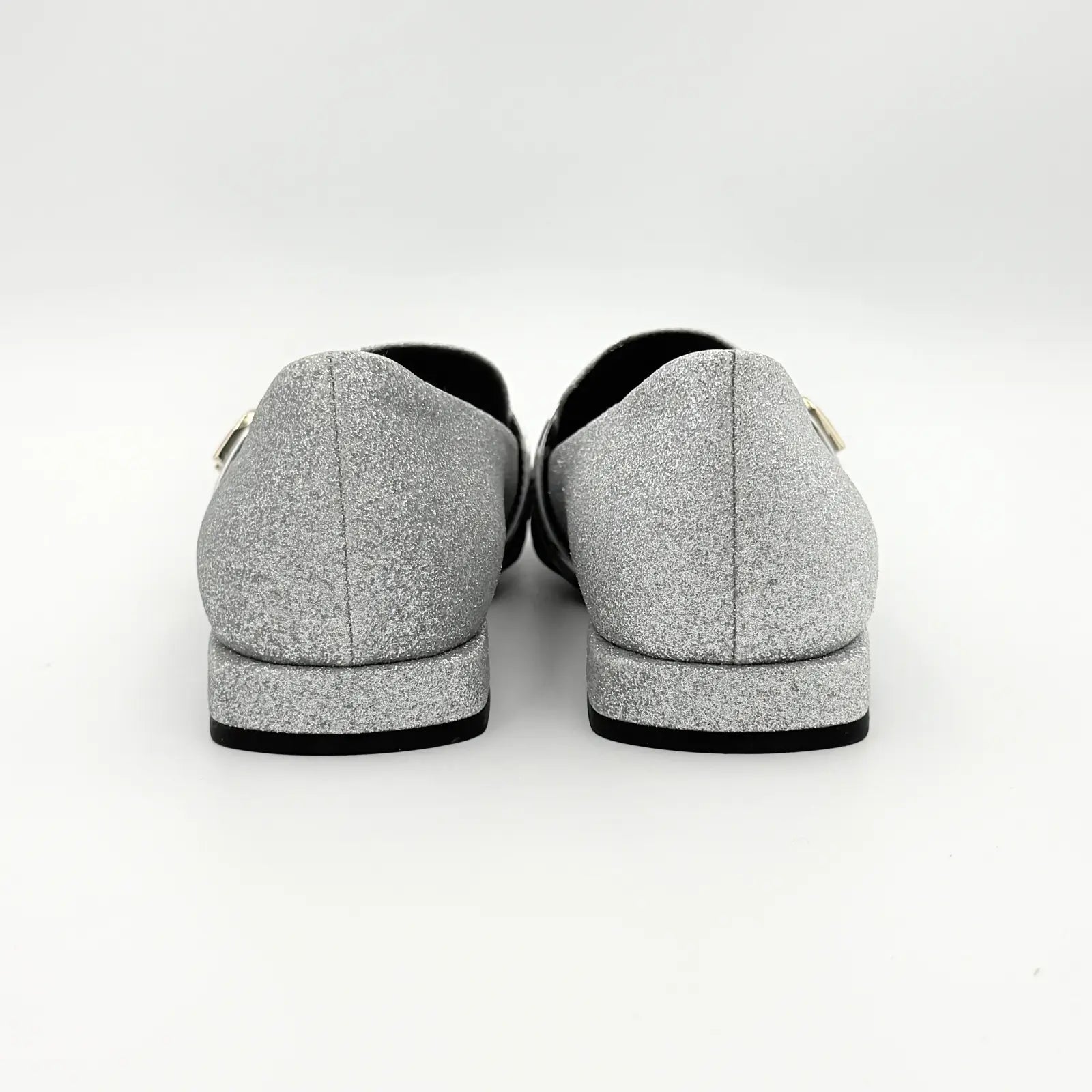 (EU36) Furla 1927 T.20 Argento Microglitter Loafers Silver