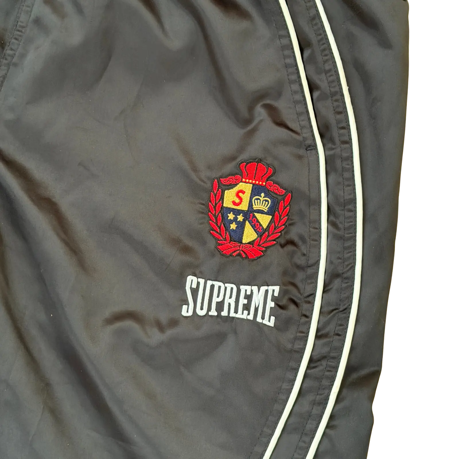 (M) Supreme Satin Track Pant Black (SS25)