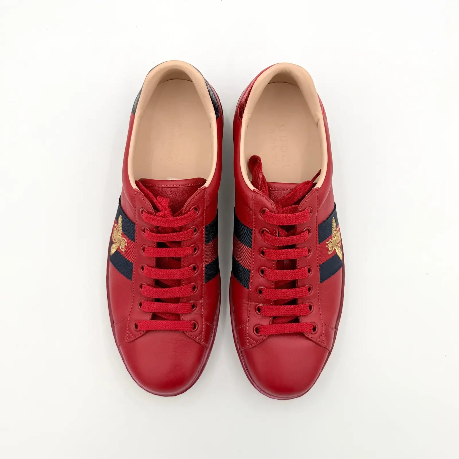 (US8/UK7.5) Gucci Ace Embroidered Bee Sneakers Red
