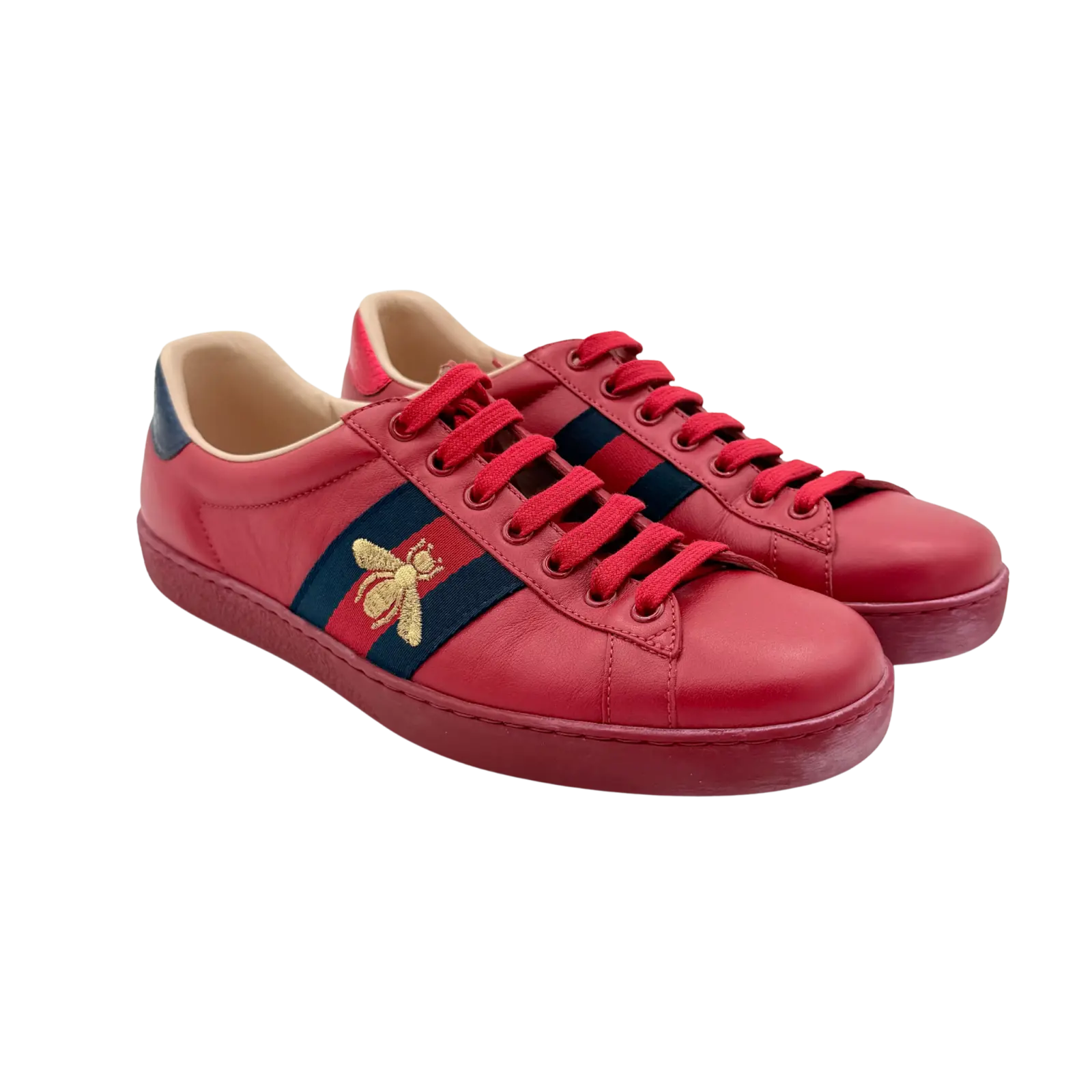 (US8/UK7.5) Gucci Ace Embroidered Bee Sneakers Red
