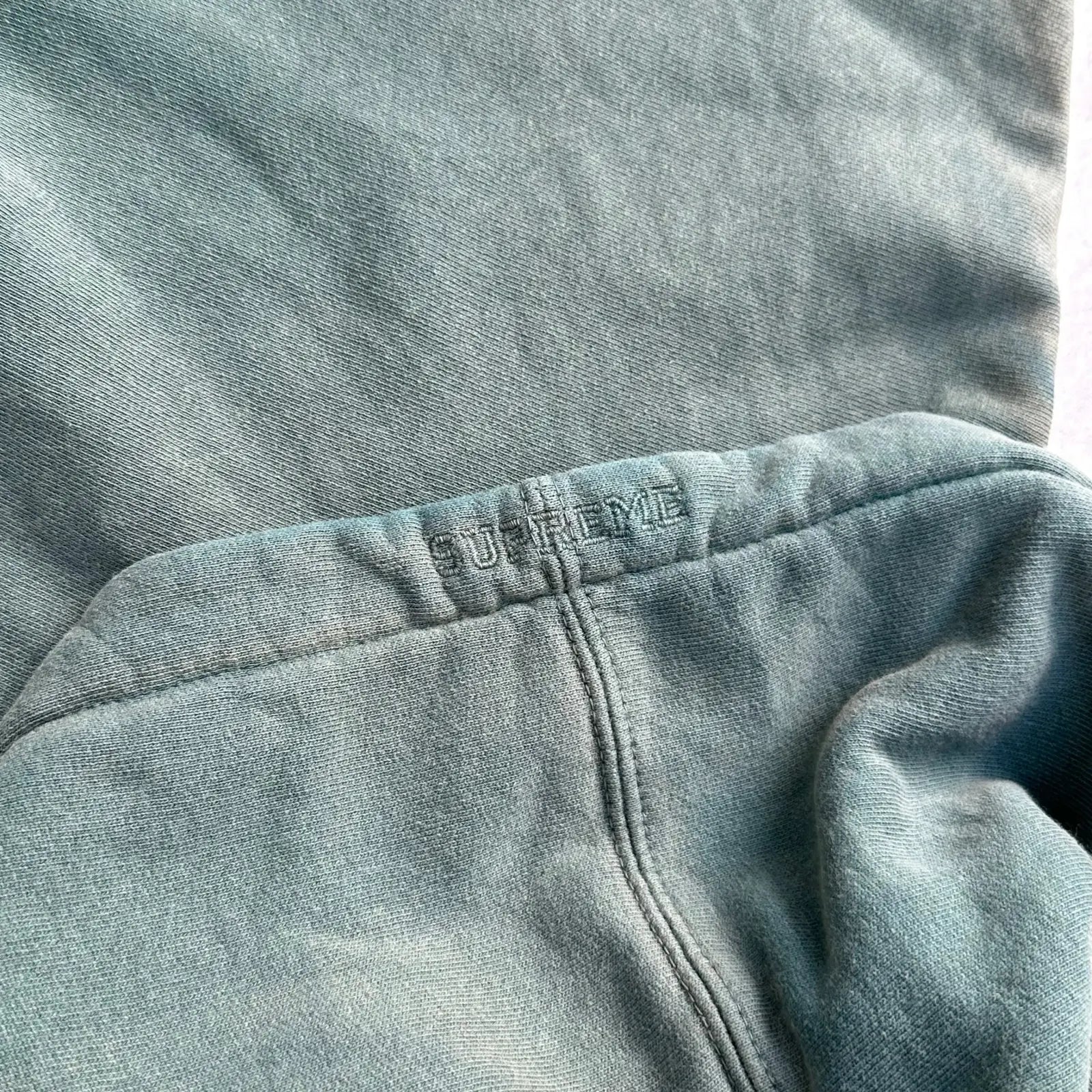(XL) Supreme Overdyed S Logo Hoodie Teal