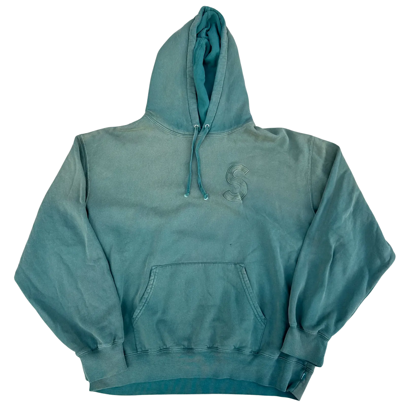 (XL) Supreme Overdyed S Logo Hoodie Teal