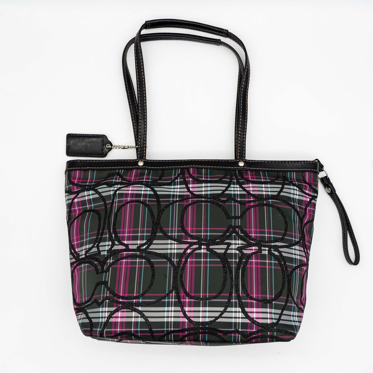 Coach Signature Poppy Tartan Tote Bag Multi